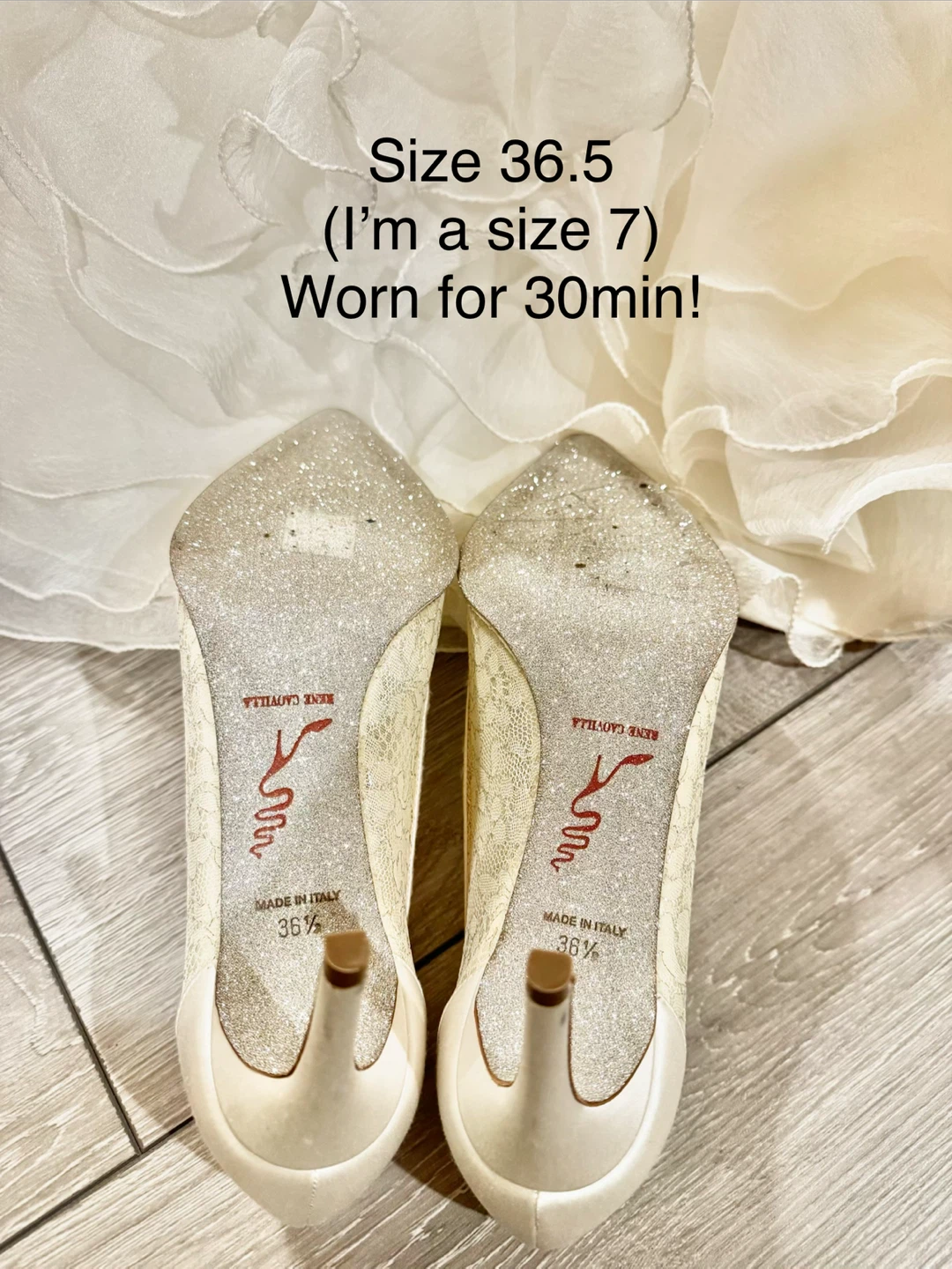 Authentic Rene Caovilla wedding bridal Lace Pumps - Size 36.5 - photo 5