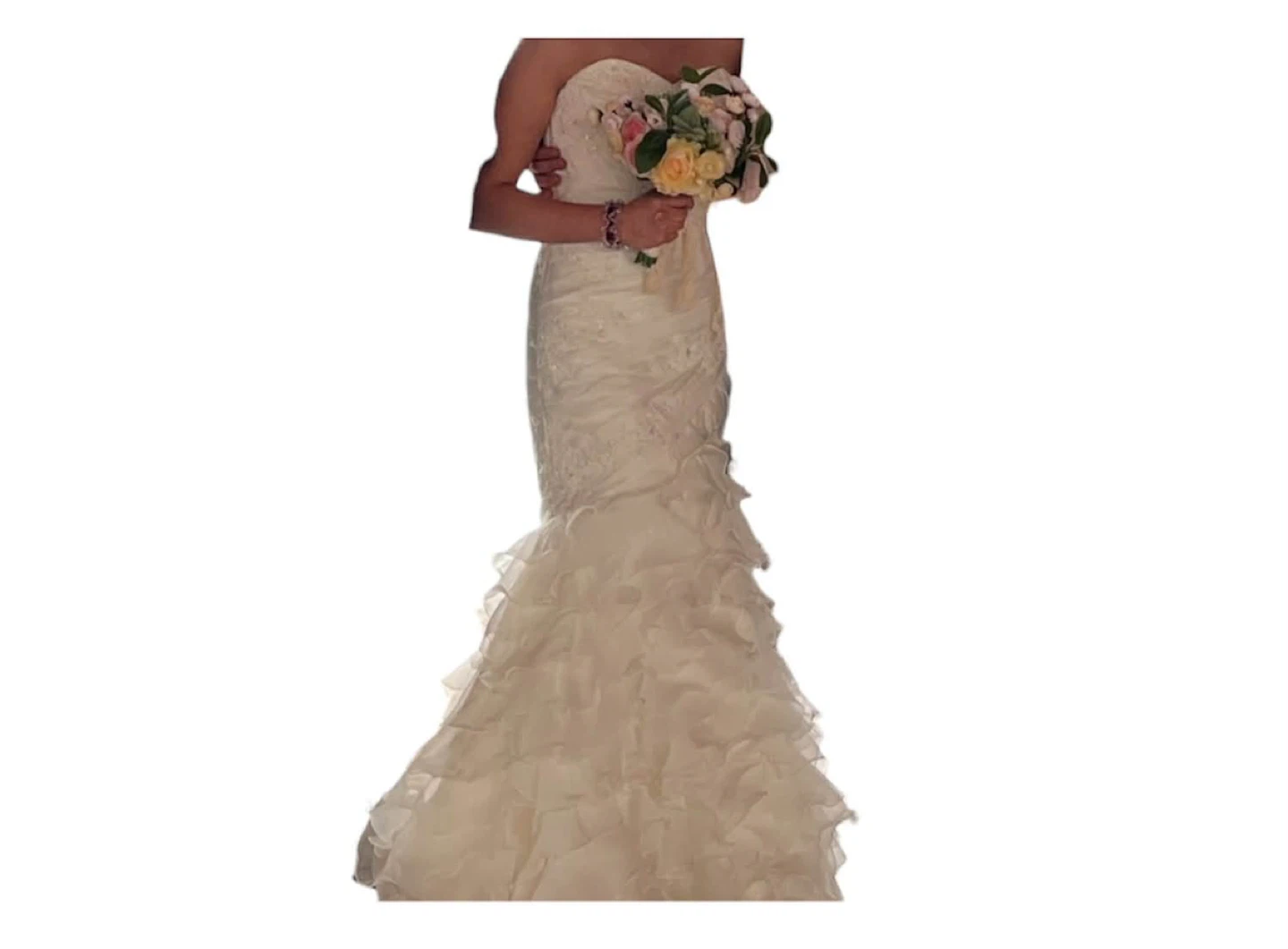 Strapless Mermaid Wedding Dress with Ruffles - photo 5