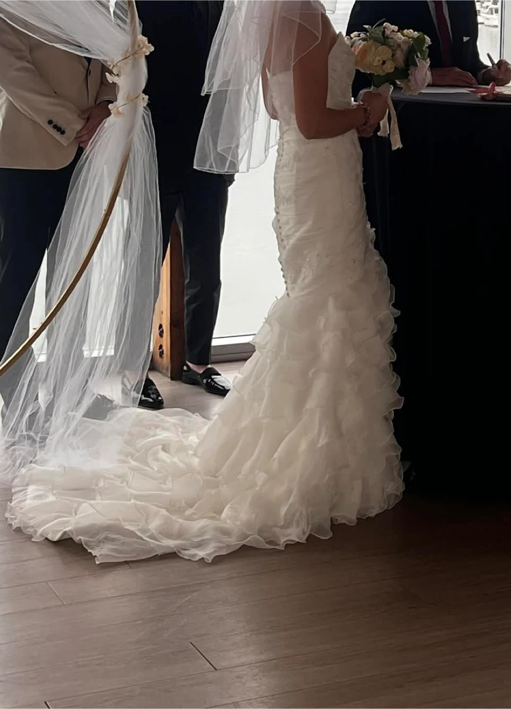 Strapless Mermaid Wedding Dress with Ruffles - photo 2