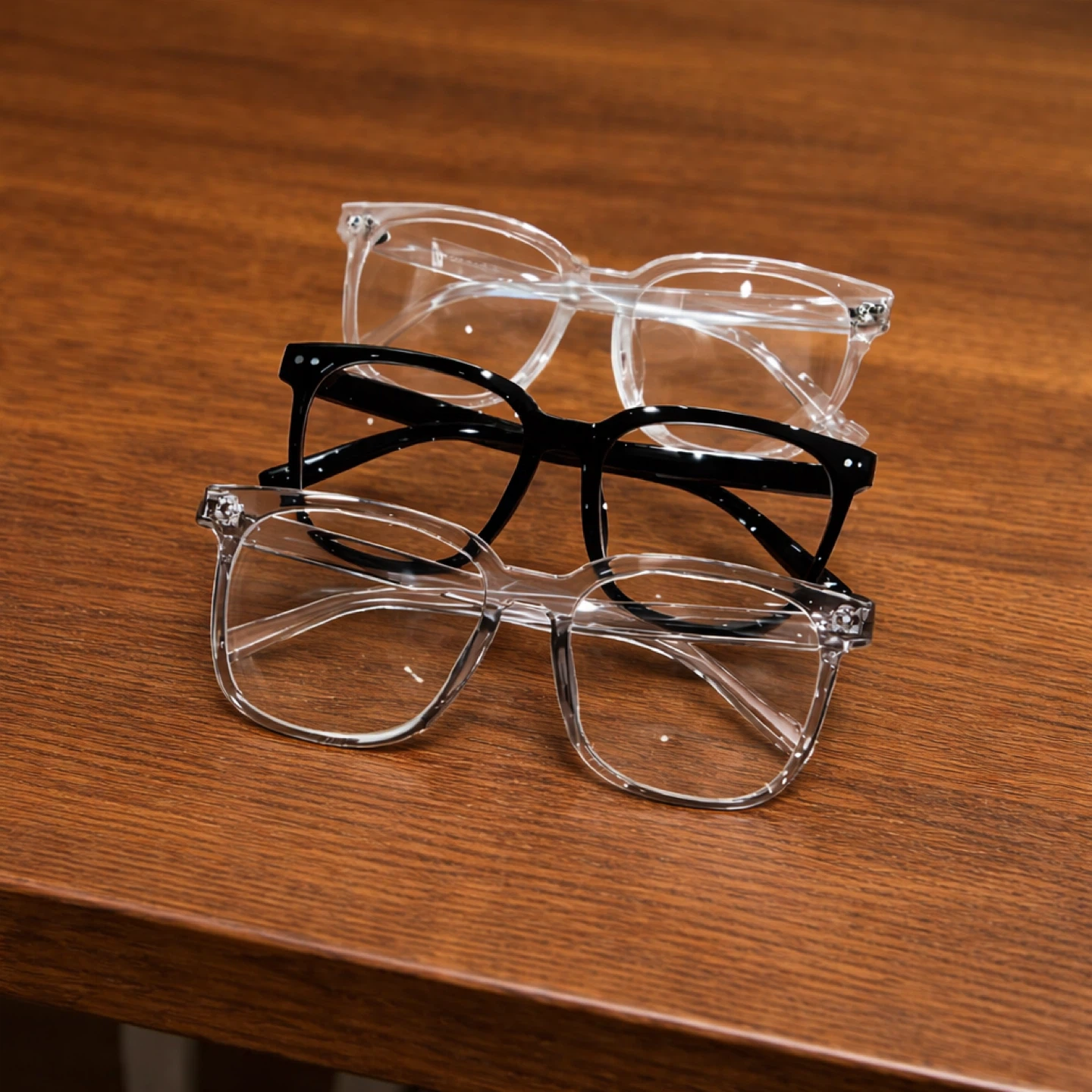 Clear and Black Frame Eyeglasses (Set of 3)