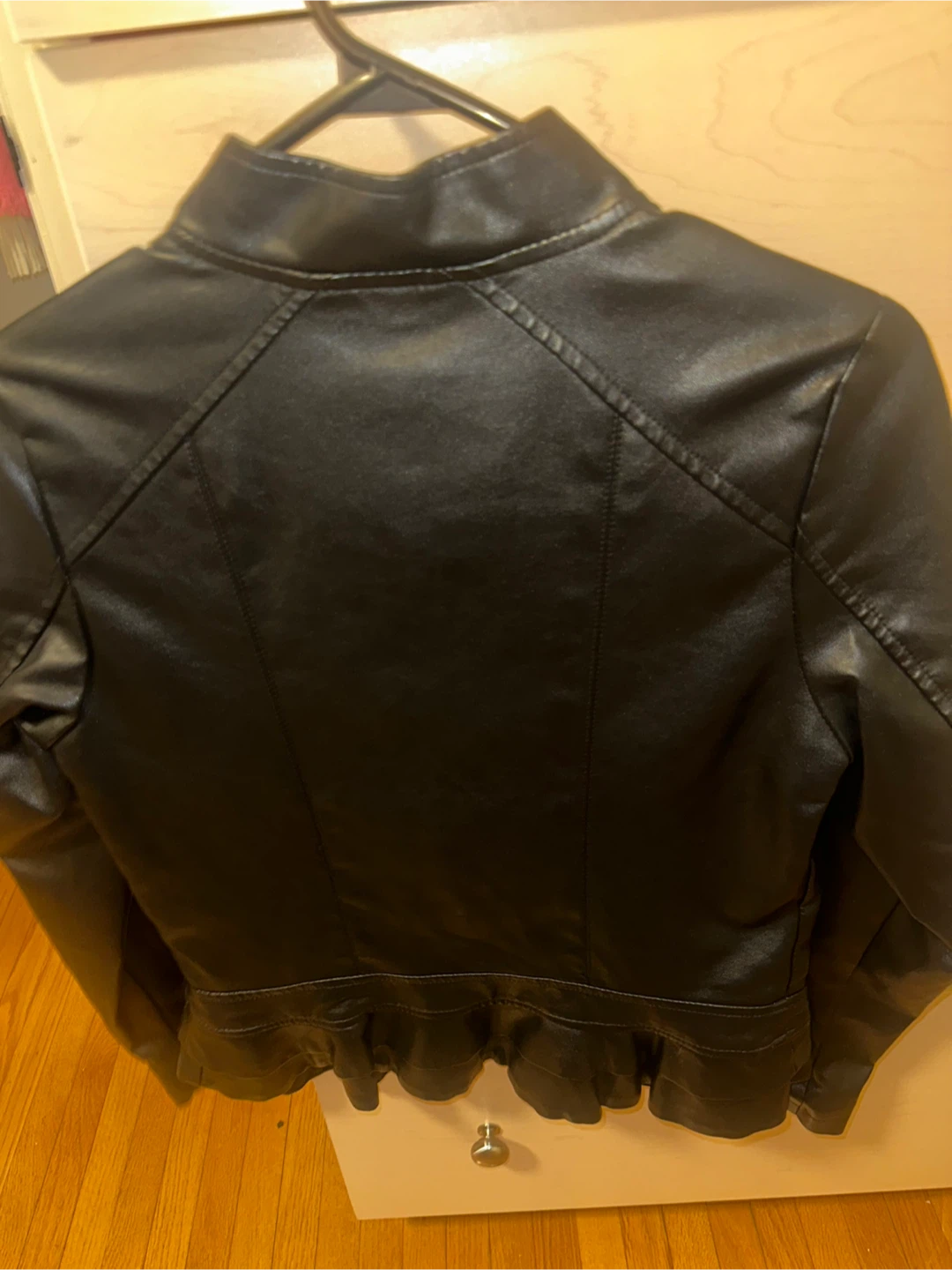 THINNER "Your Best Self" Black Faux Leather Jacket Size 7 - photo 2