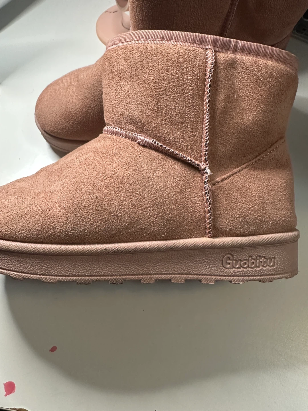 Guabitu Pink Suede Faux Fur Lined Boots