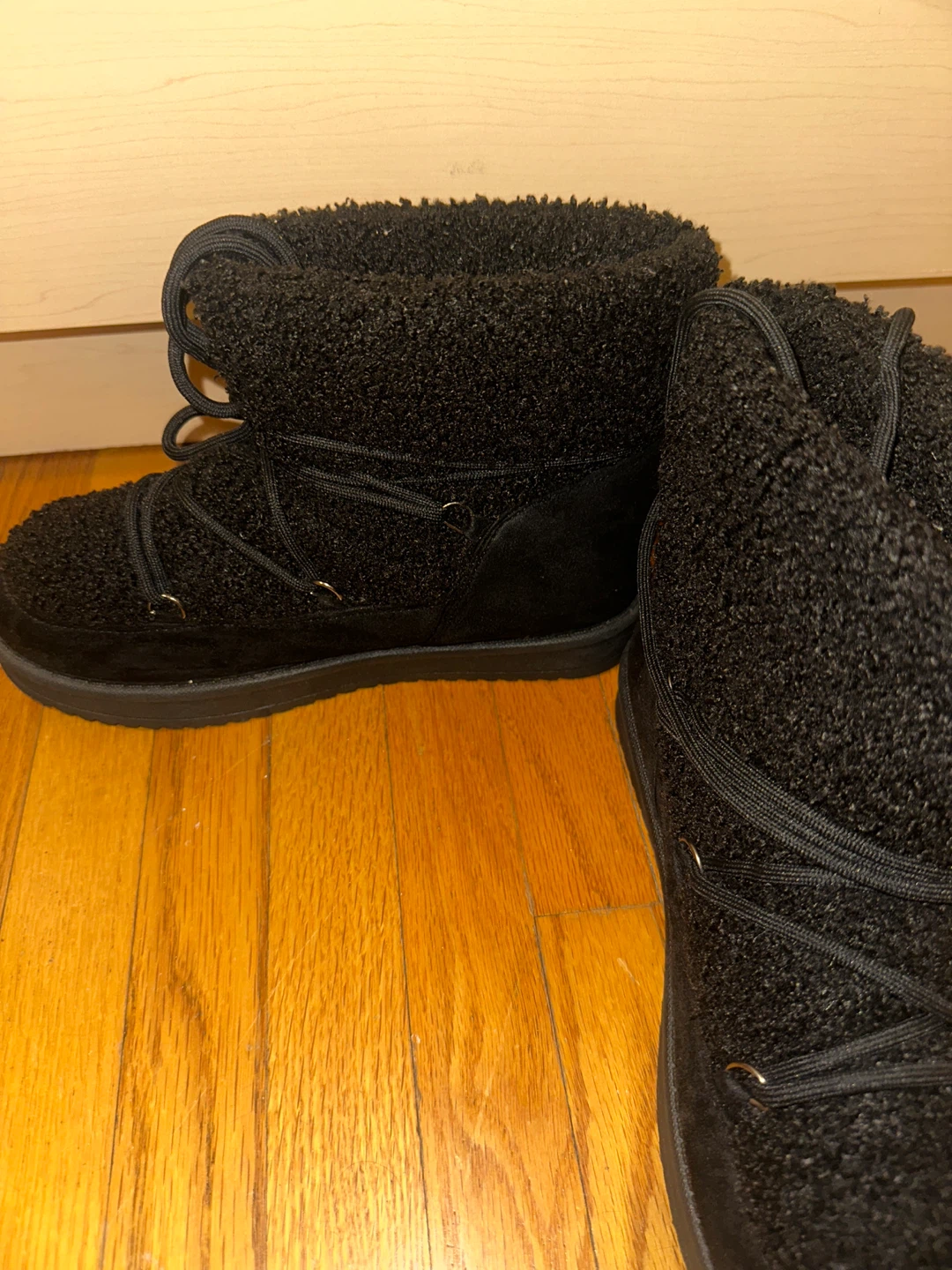 Black Fuzzy Winter Boots - photo 2