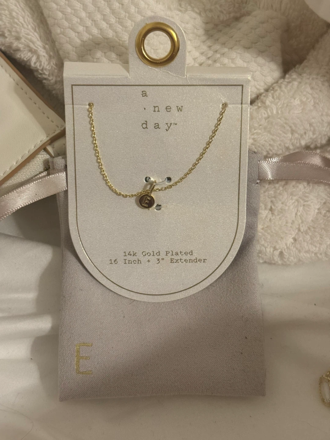 A New Day Gold Plated Initial E Necklace