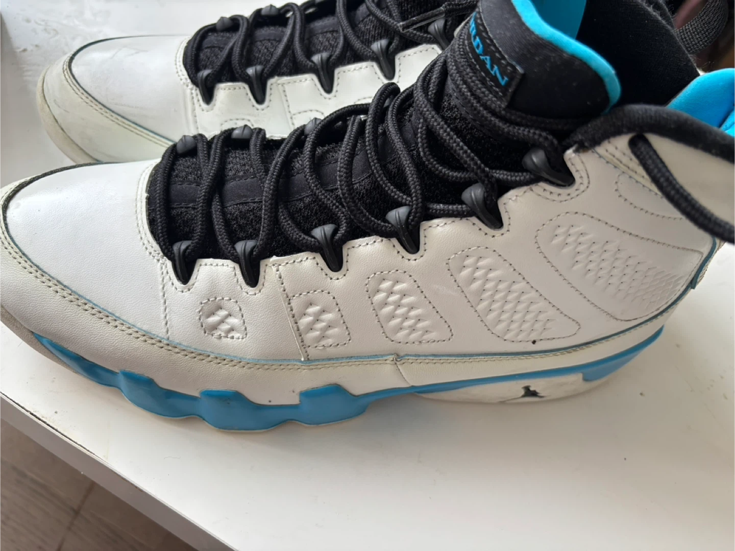 Air Jordan 9 Retro White & Blue Basketball Shoes - photo 3