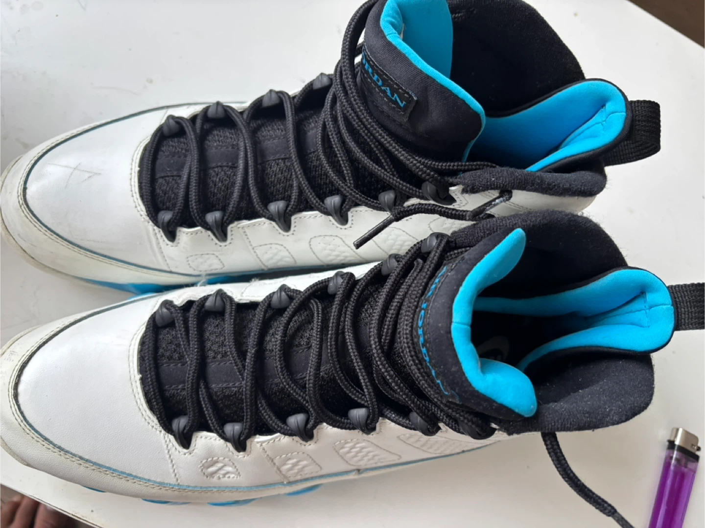 Air Jordan 9 Retro White & Blue Basketball Shoes - photo 4