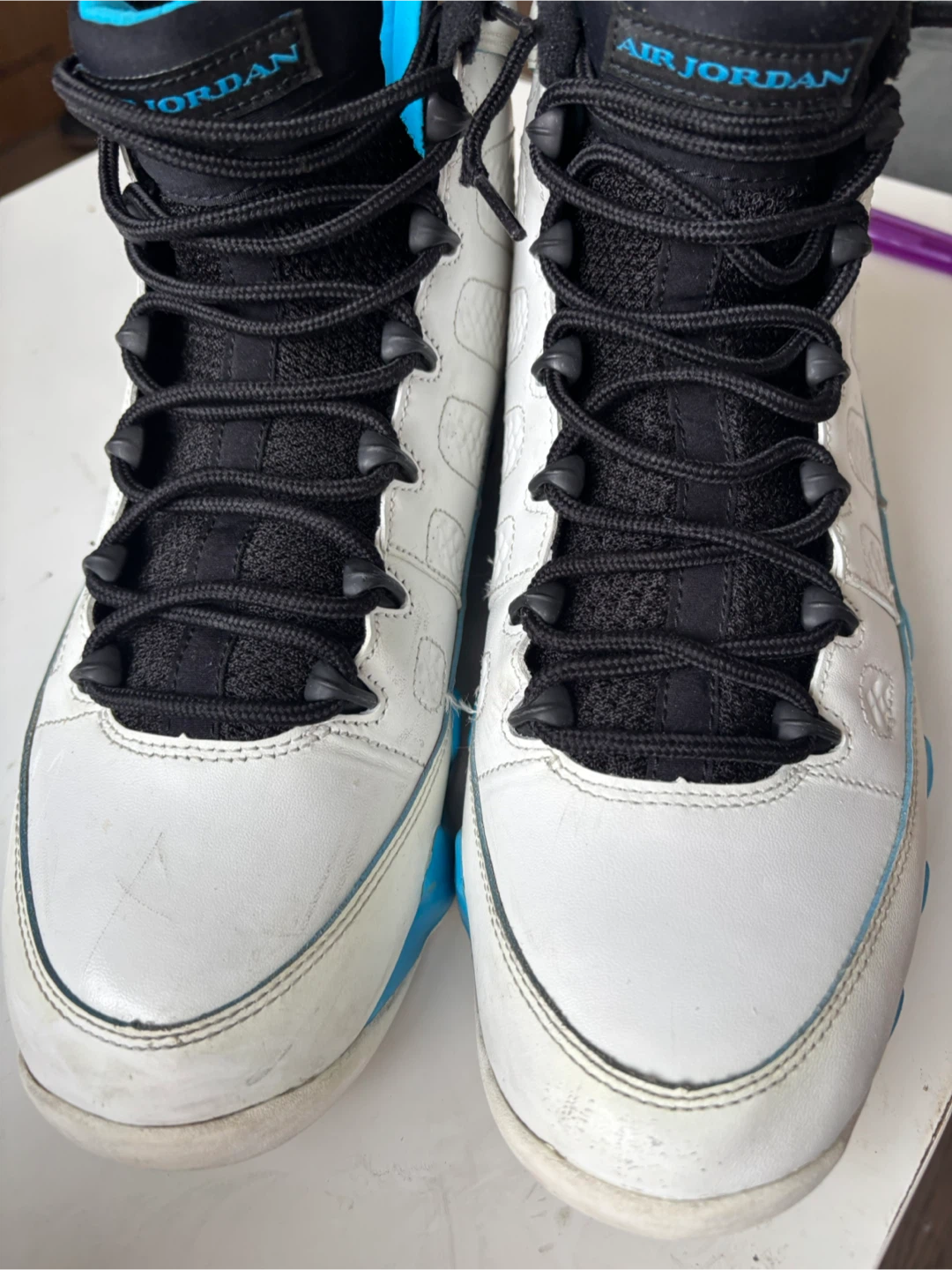 Air Jordan 9 Retro White & Blue Basketball Shoes