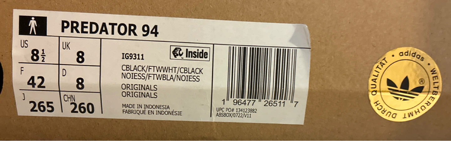 New in box Adidas 94 Predator Football/Soccer Cleats 8.5 - photo 3