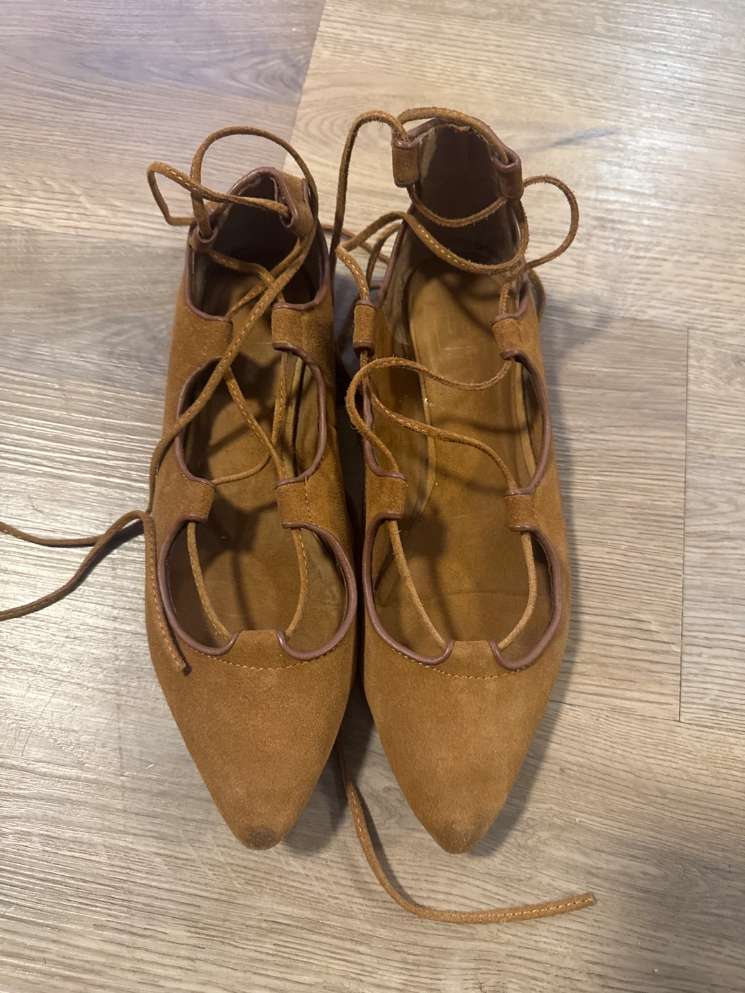 Gap Ballerina Suede Lace-Up Flats - photo 3