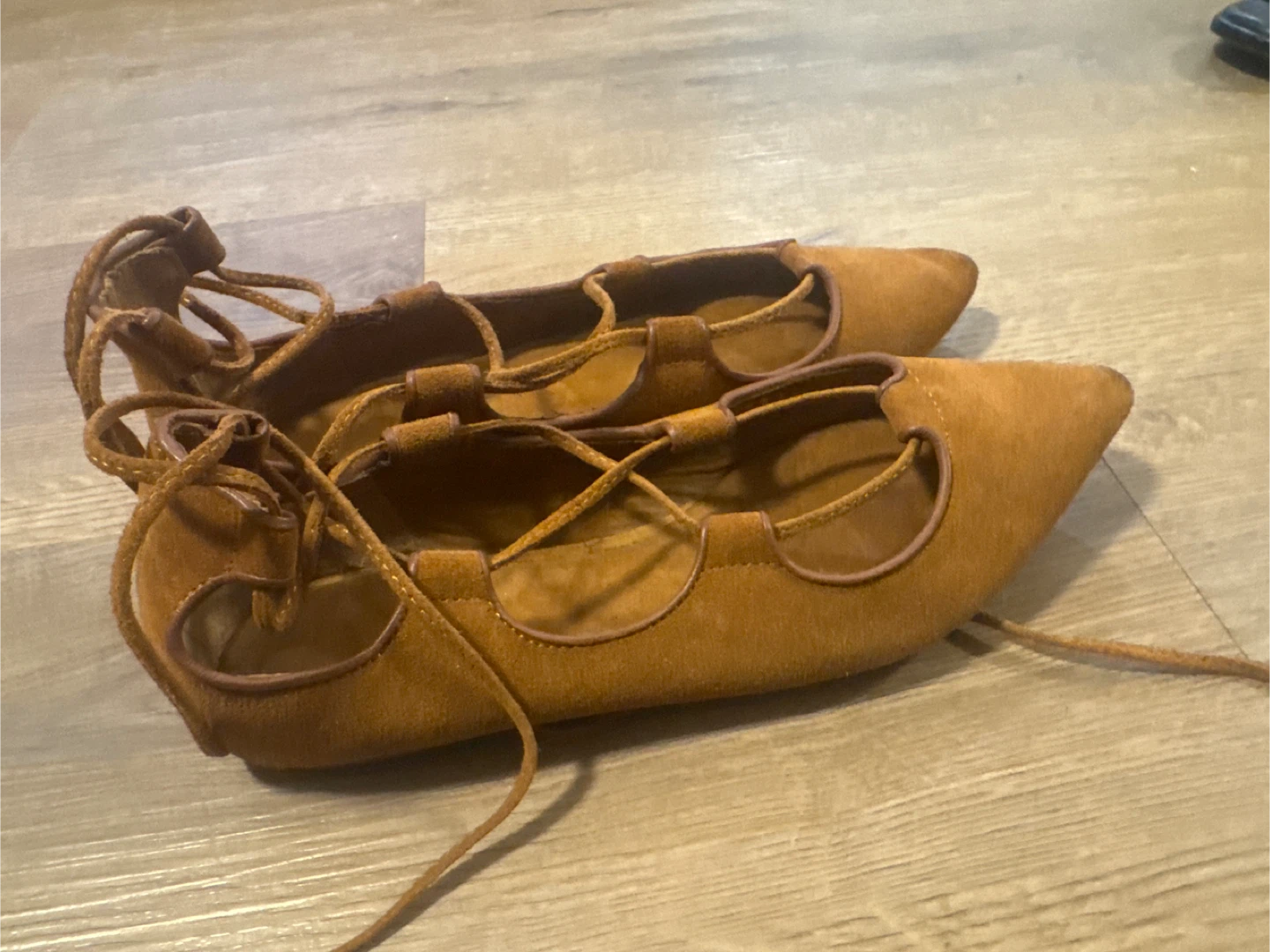 Gap Ballerina Suede Lace-Up Flats
