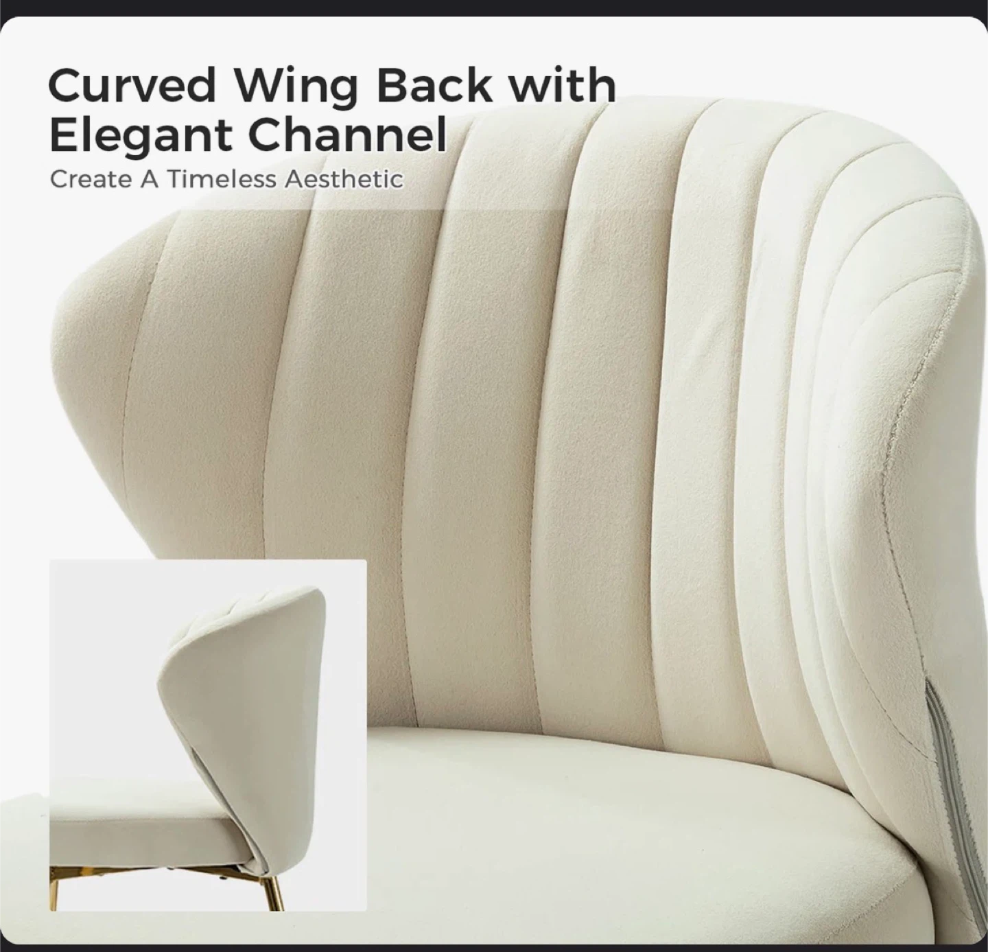 Euclid 29"H Modern Velvet Accent Chair with Tufted Back. - photo 5