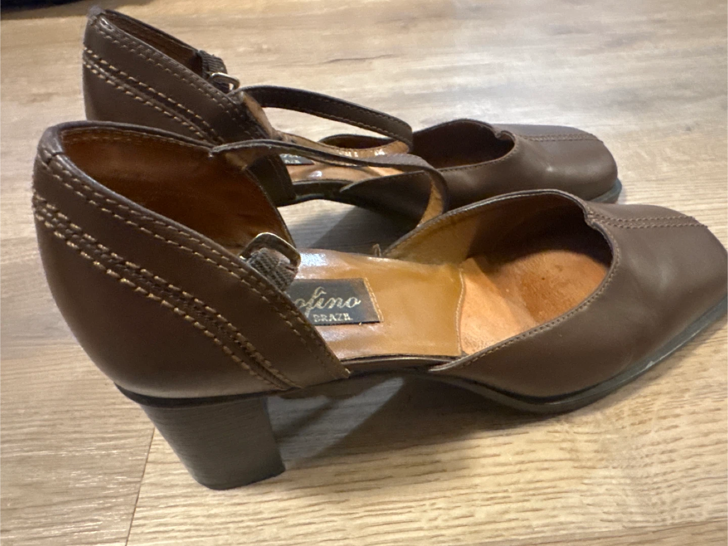 Passofino Brazil Women's Brown Leather Heels Sandals