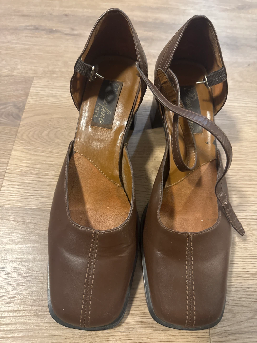 Passofino Brazil Women's Brown Leather Heels Sandals - photo 3