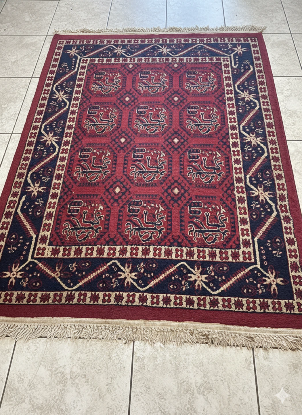 Red and Blue Decorative Area Rug