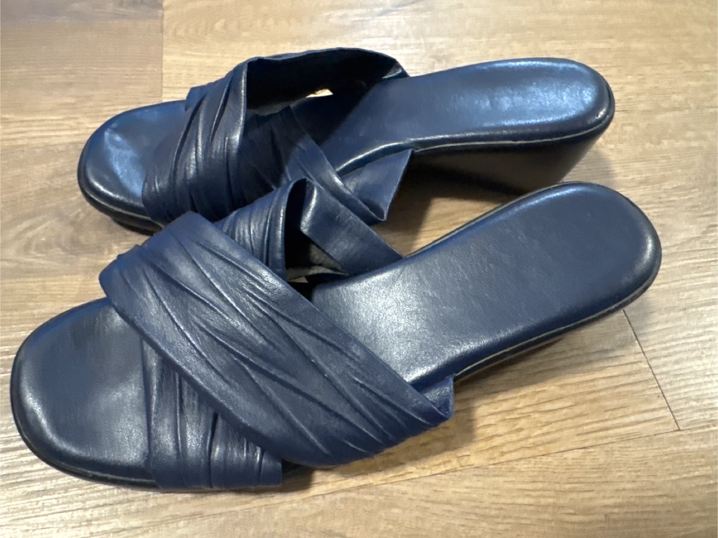 Italian Shoemakers Navy Blue Wedge Sandals