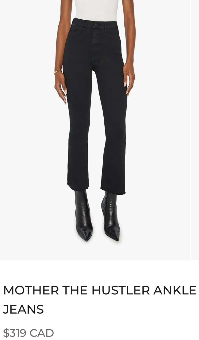 MOTHER The Hustler Ankle Jeans Black Size 26