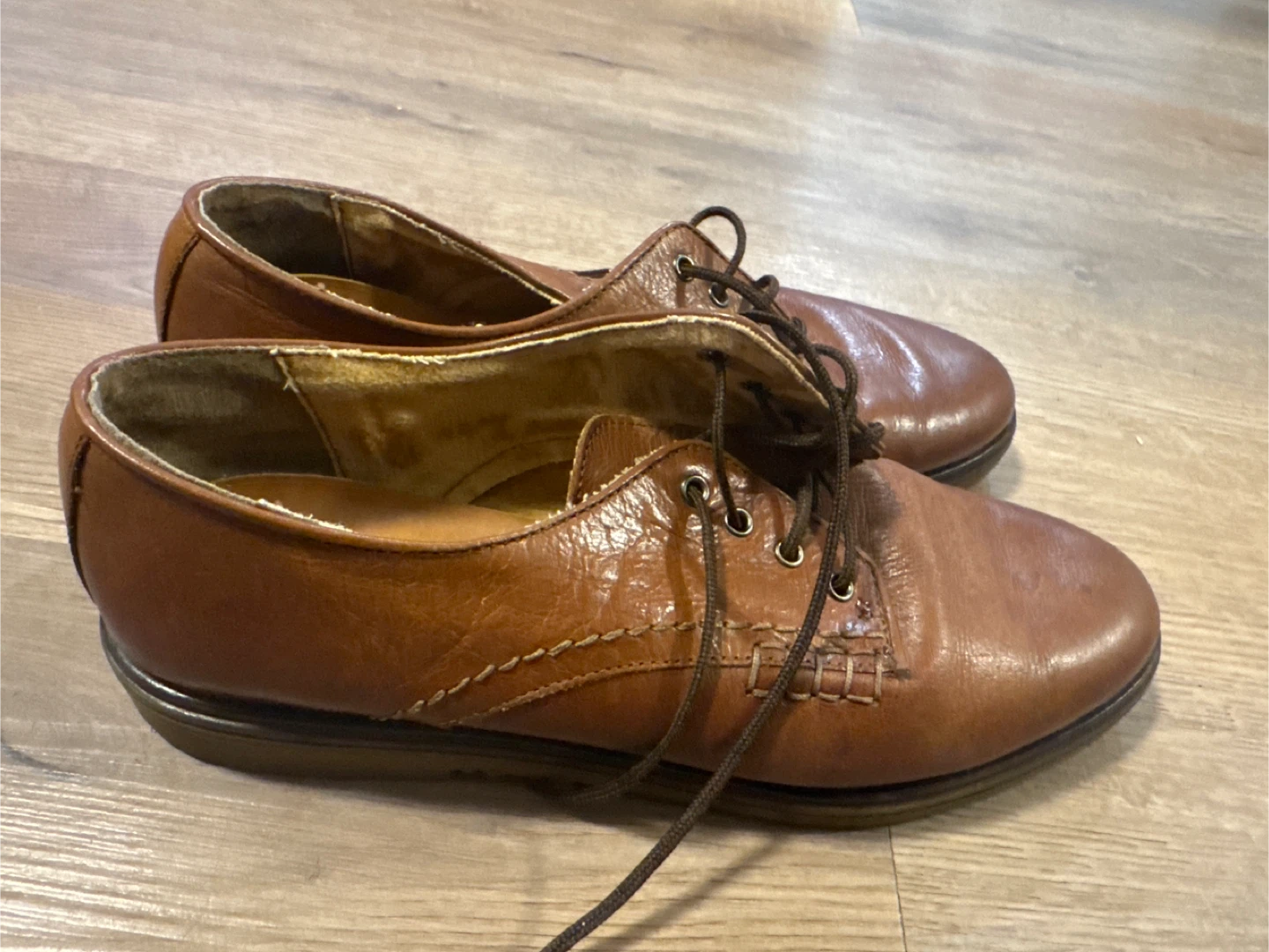 VARESE Brown Italia Genuine Leather Lace-Up Shoes - Size 39
