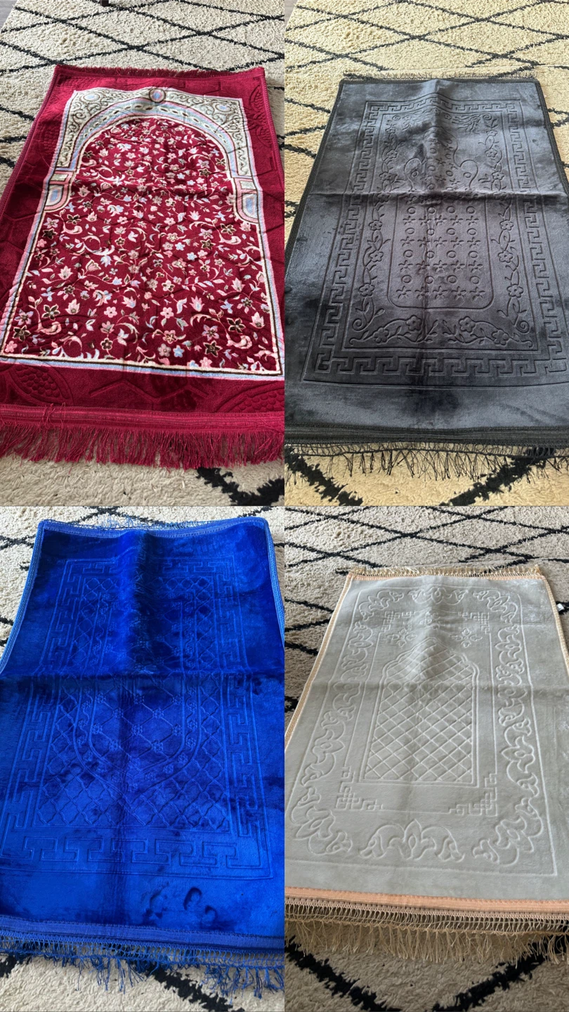 Prayer Mats - Burgundy, Grey, Blue, and Light Grey