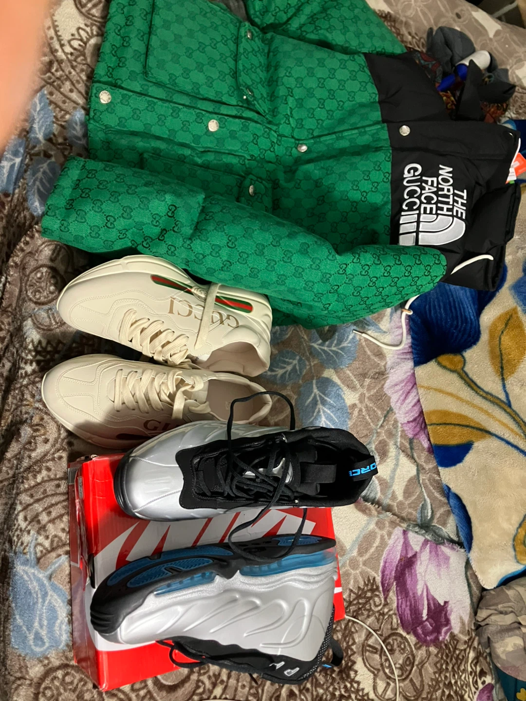 Gucci x The North Face Puffer Jacket & Sneakers Bundle