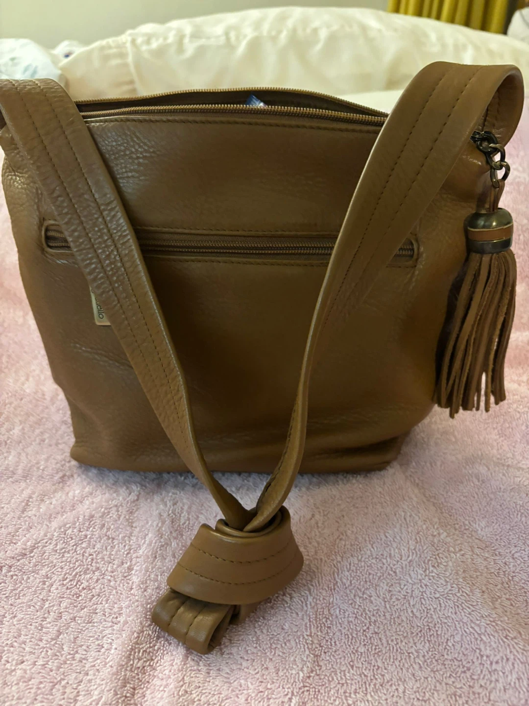 Beaded Clutch and Brown Leather Crossbody Bag Set - photo 4