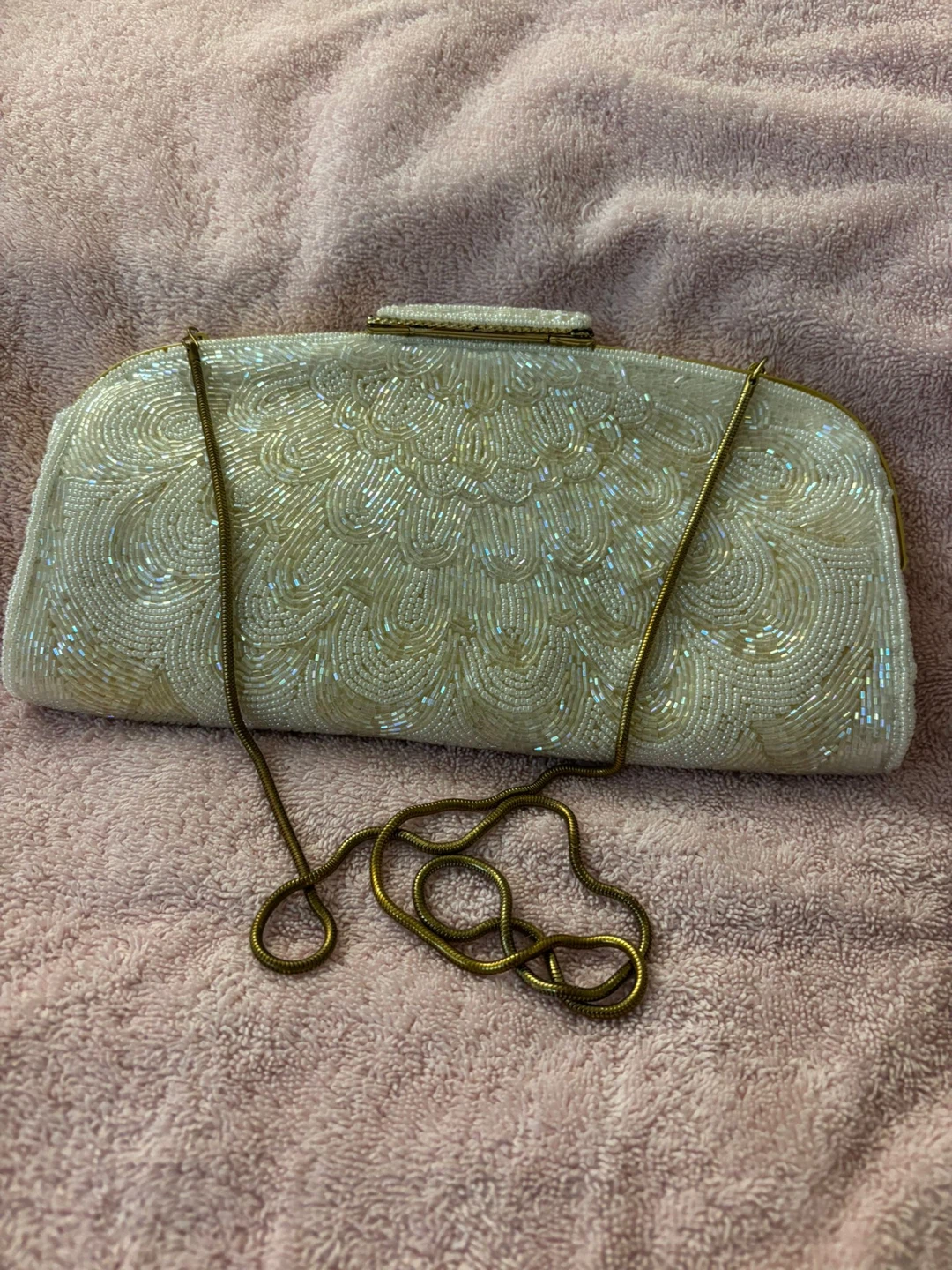 Beaded Clutch and Brown Leather Crossbody Bag Set - photo 2