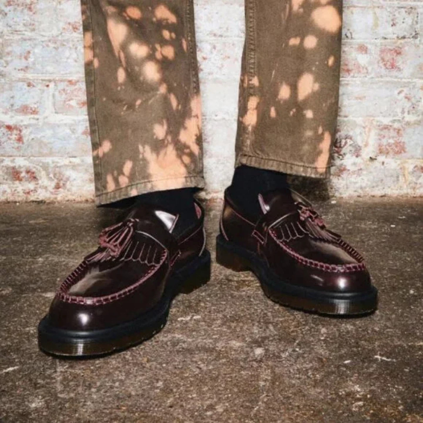 Dr. Martens Adrian NEW Cherry Red Arcadia Tassel Loafers