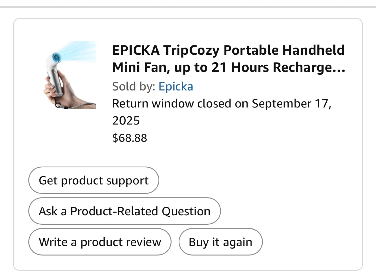 EPICKA TripCozy Portable Handheld Mini Fan - photo 2