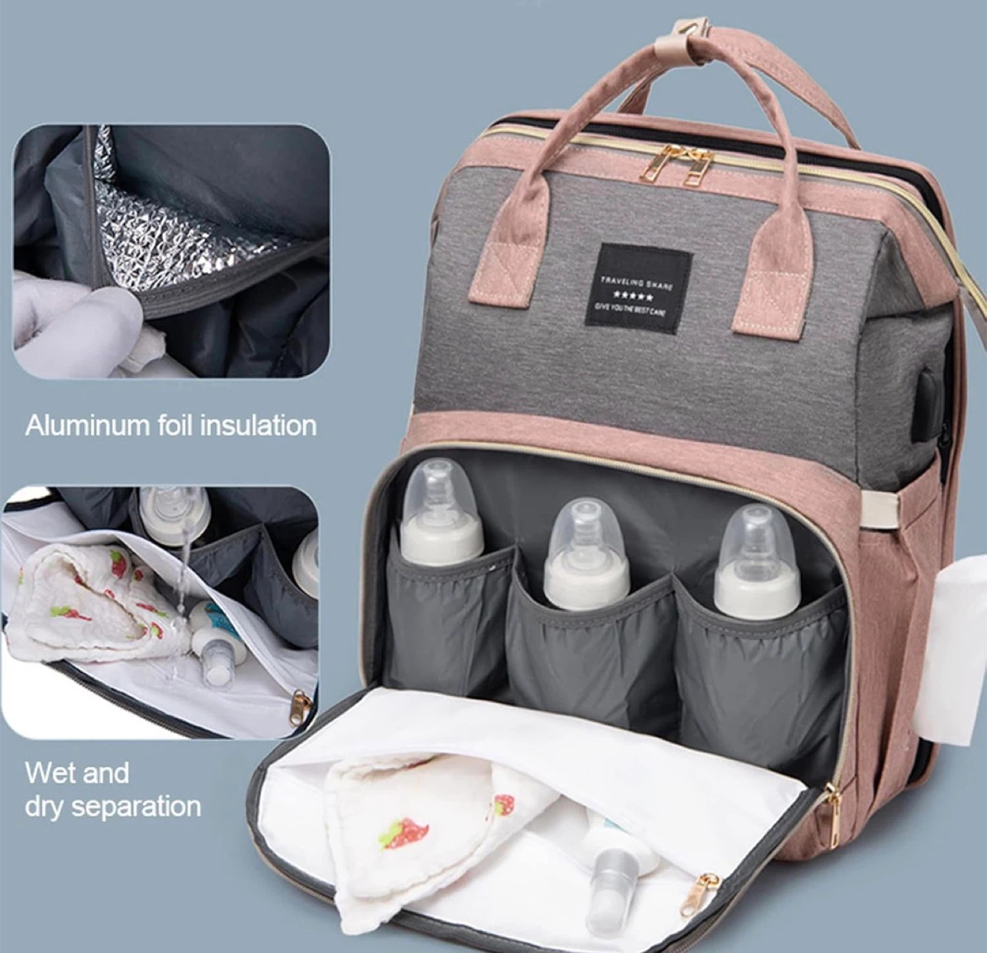 Diaper Bag Backpack with Built-in Bassinet - photo 4