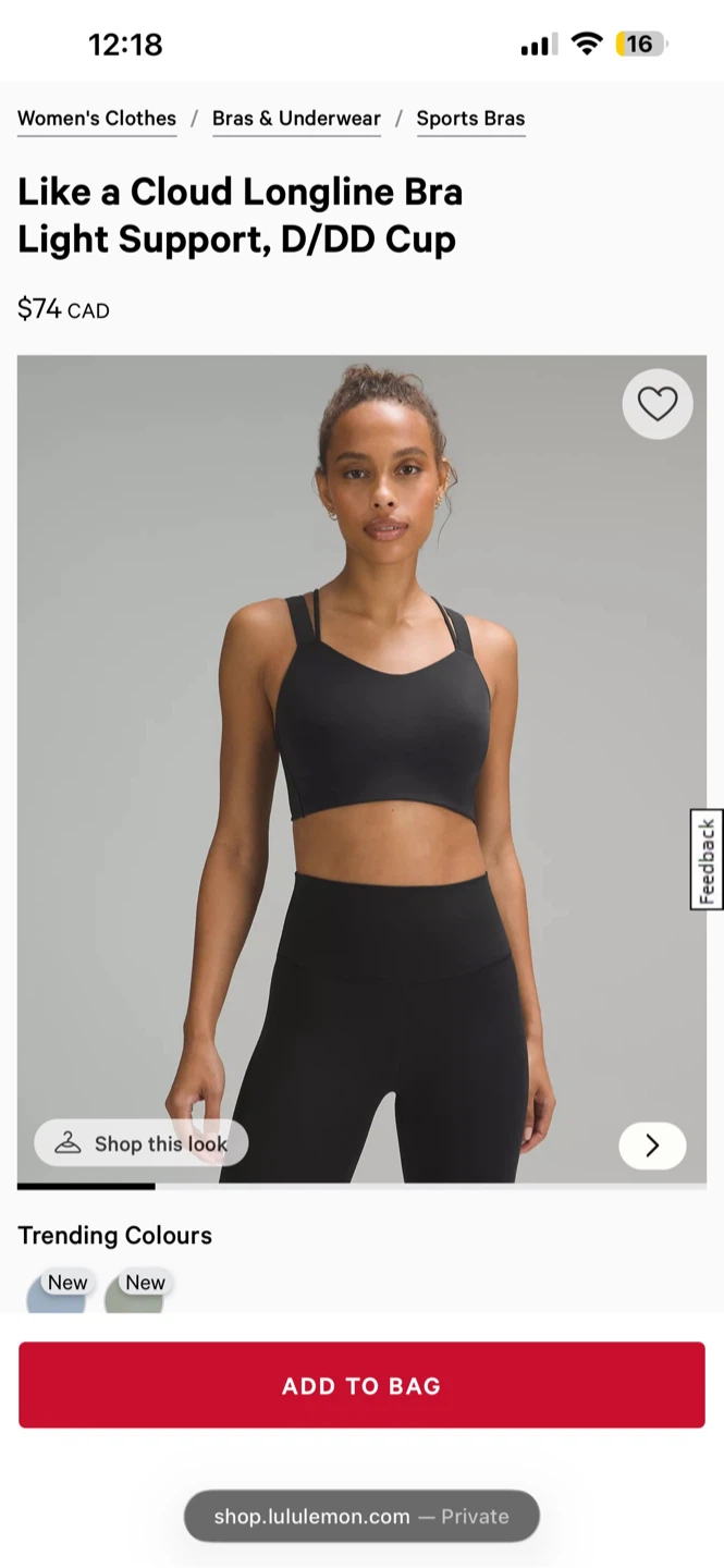 Lululemon Like a Cloud Longline Sports Bra