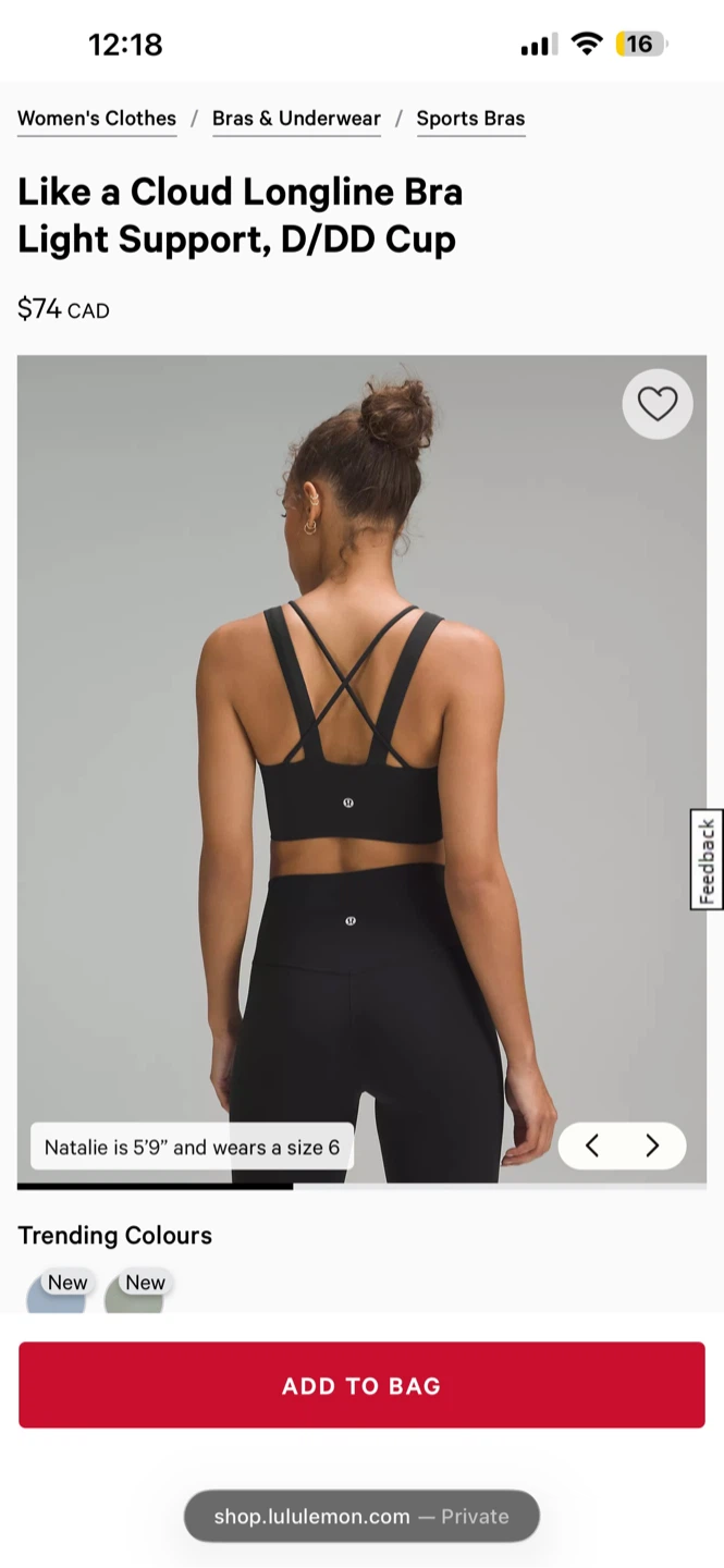 Lululemon Like a Cloud Longline Sports Bra - photo 2