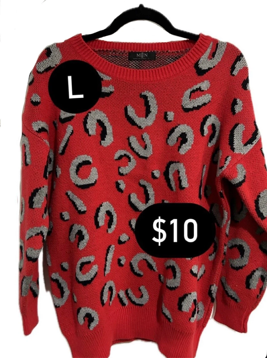 Red Leopard print Sweater