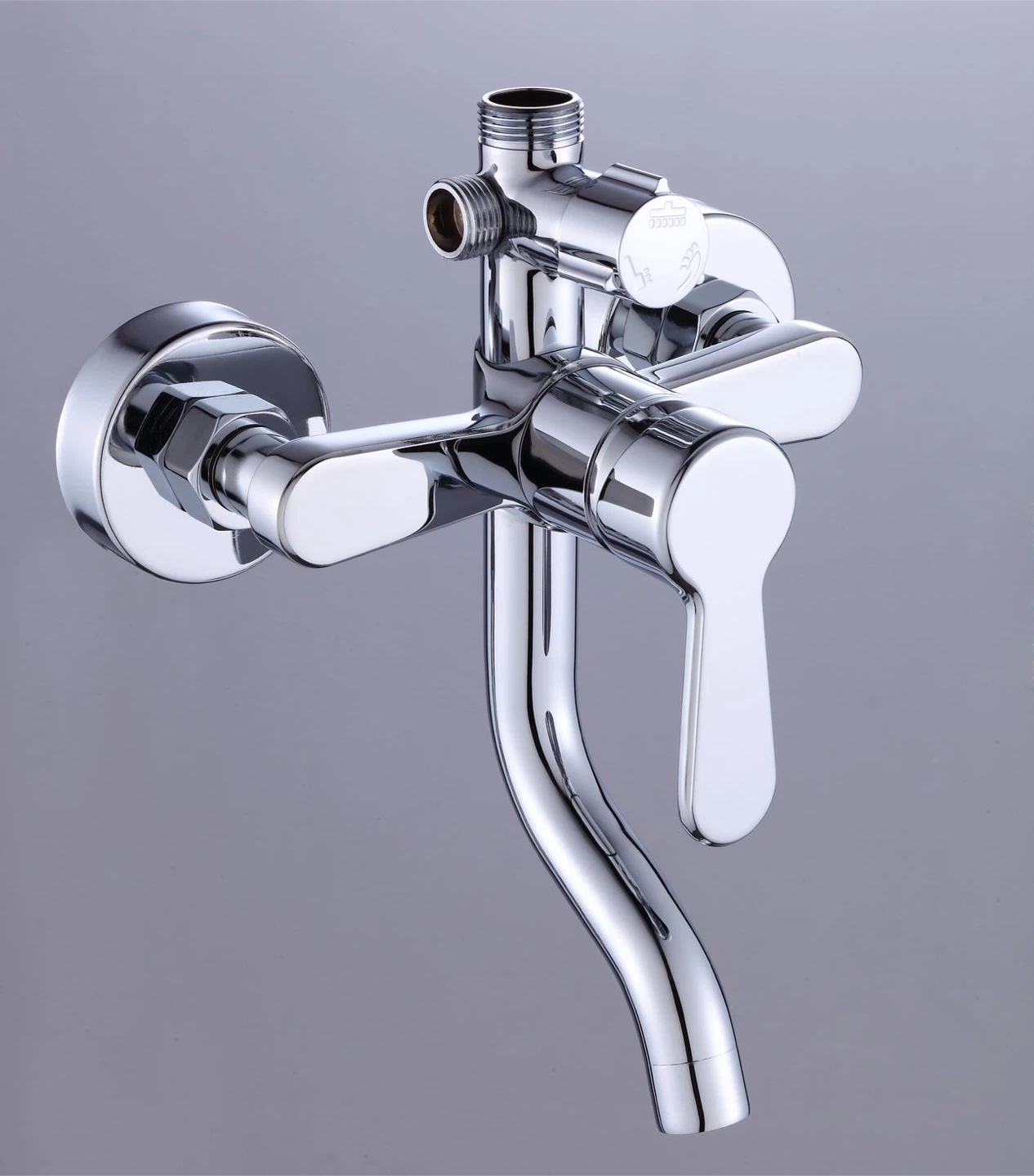 Chrome Shower Faucet Set with Handheld Sprayer - photo 2