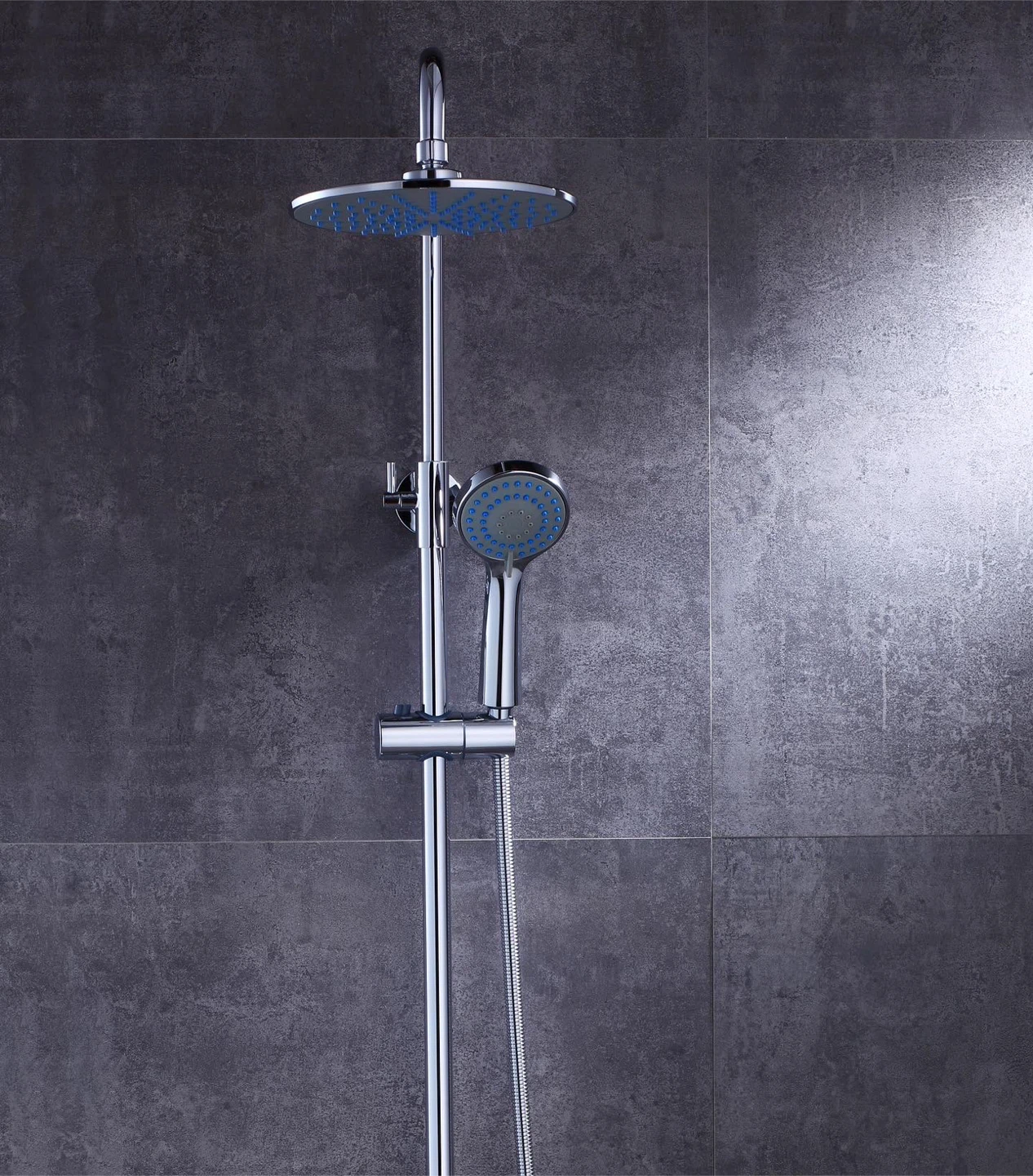 Chrome Shower Faucet Set with Handheld Sprayer
