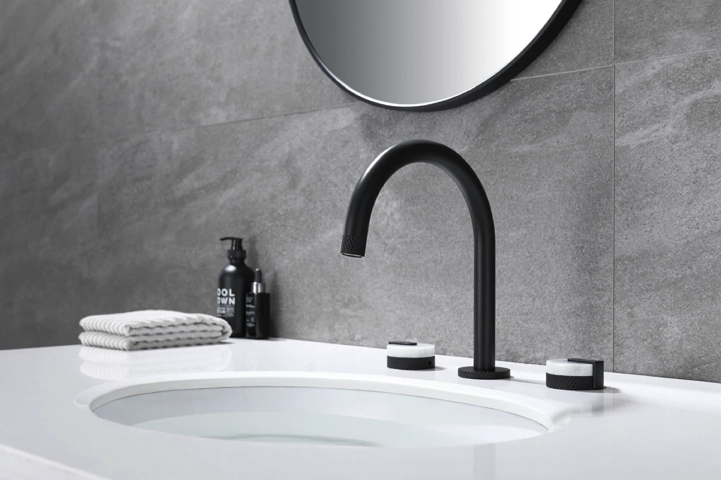 Black Bathroom Faucet and Drain Assembly - photo 2
