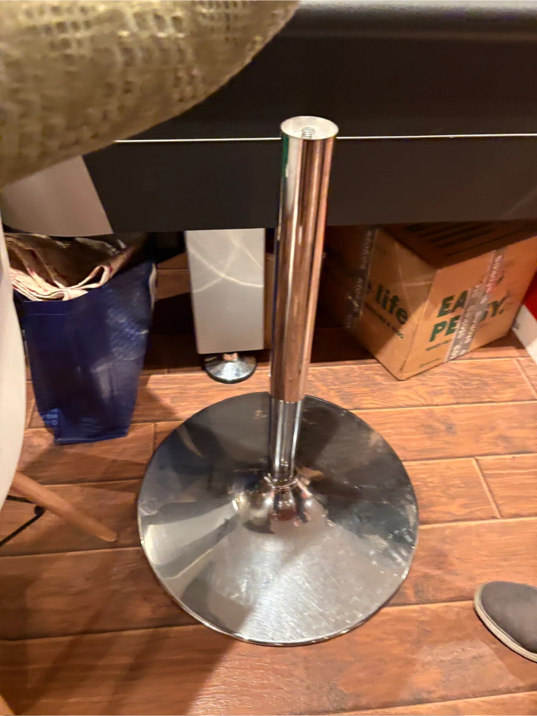 Glass Top Table with Chrome Base - photo 2