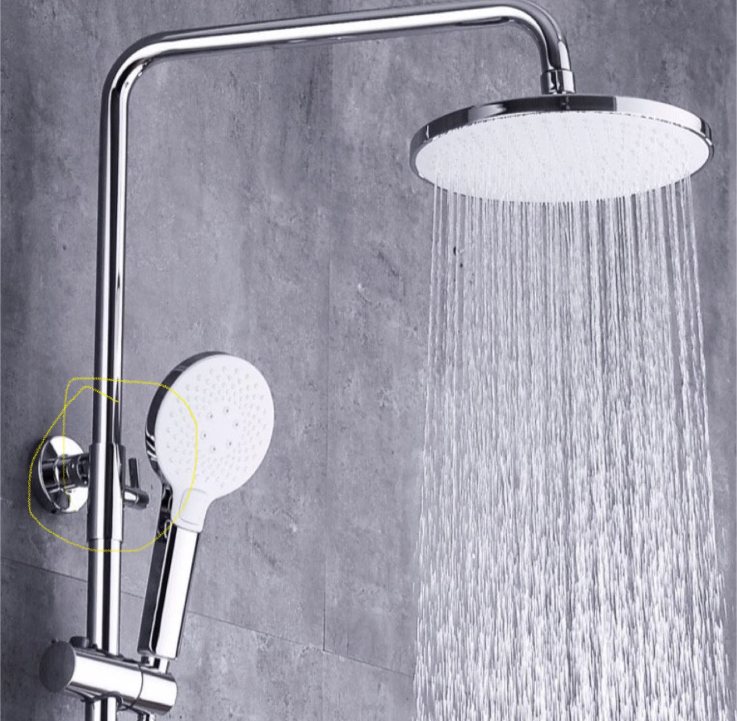 Chrome Shower Fixture with Handheld Wand - photo 2