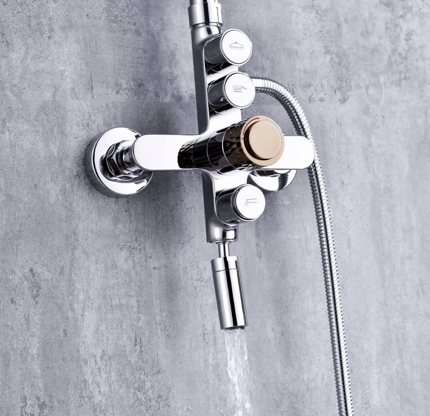 Chrome Shower Fixture with Handheld Wand