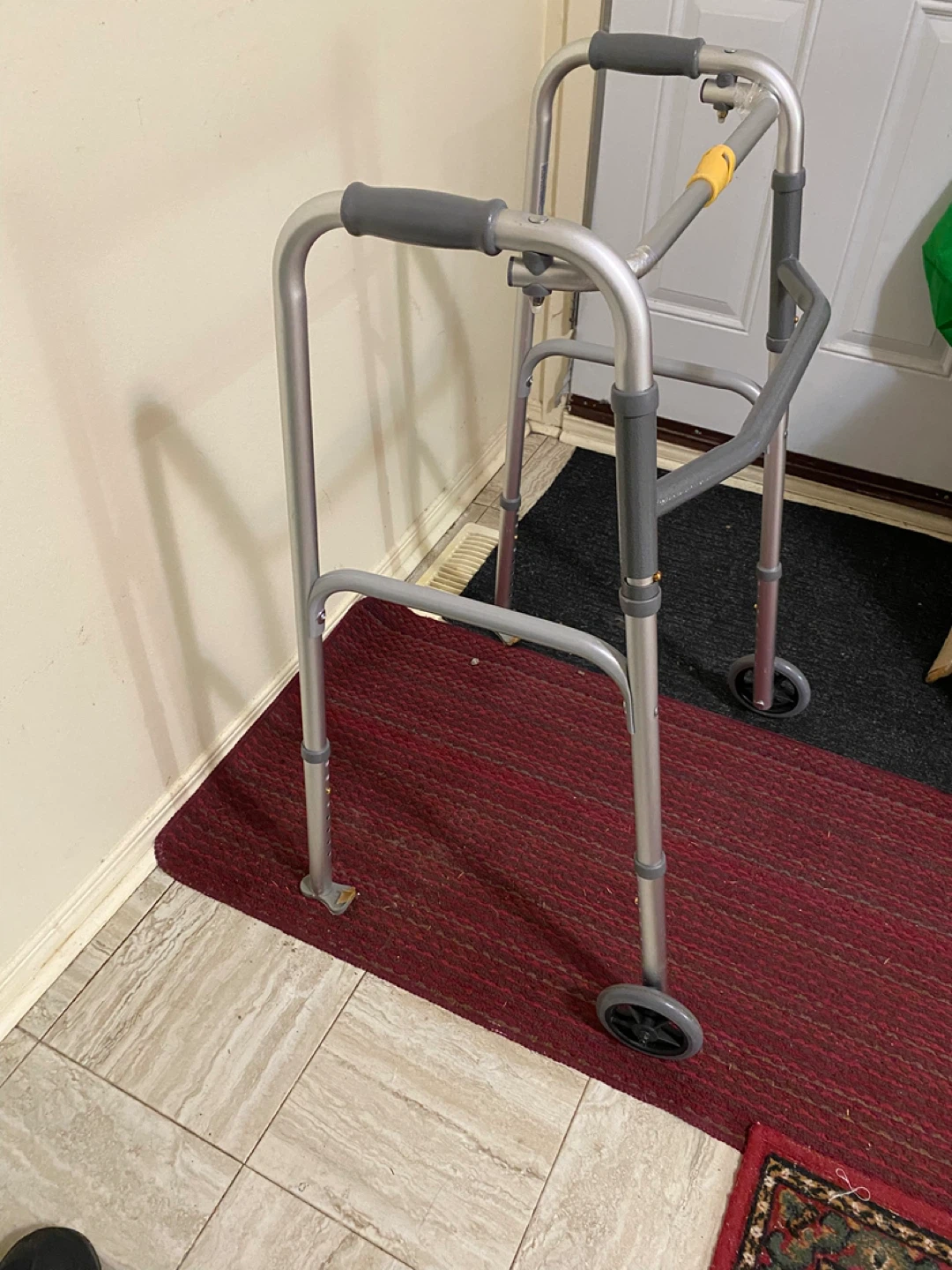 Adjustable Folding Walker with Wheels - photo 2