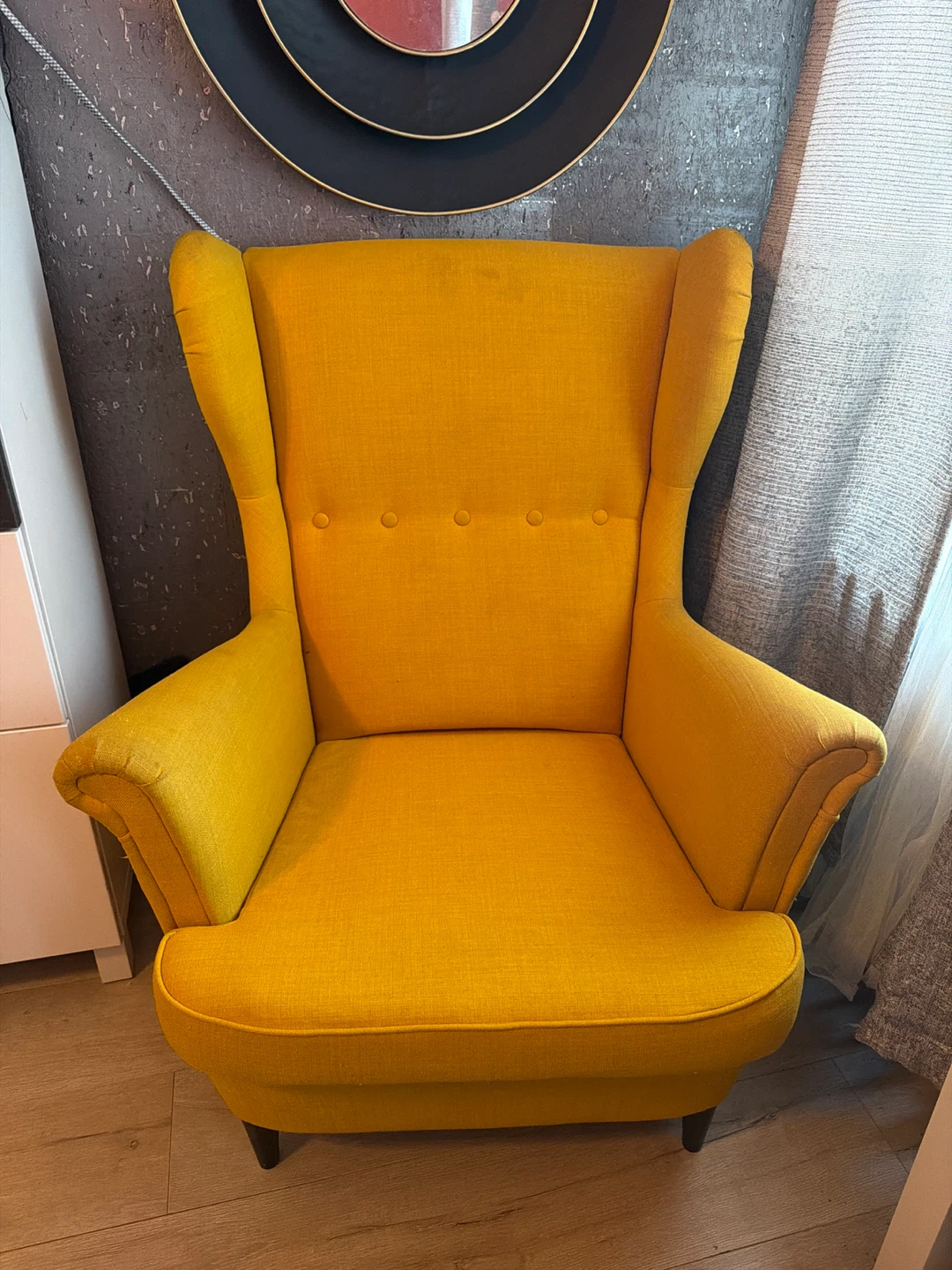 Yellow Wingback Accent Chair