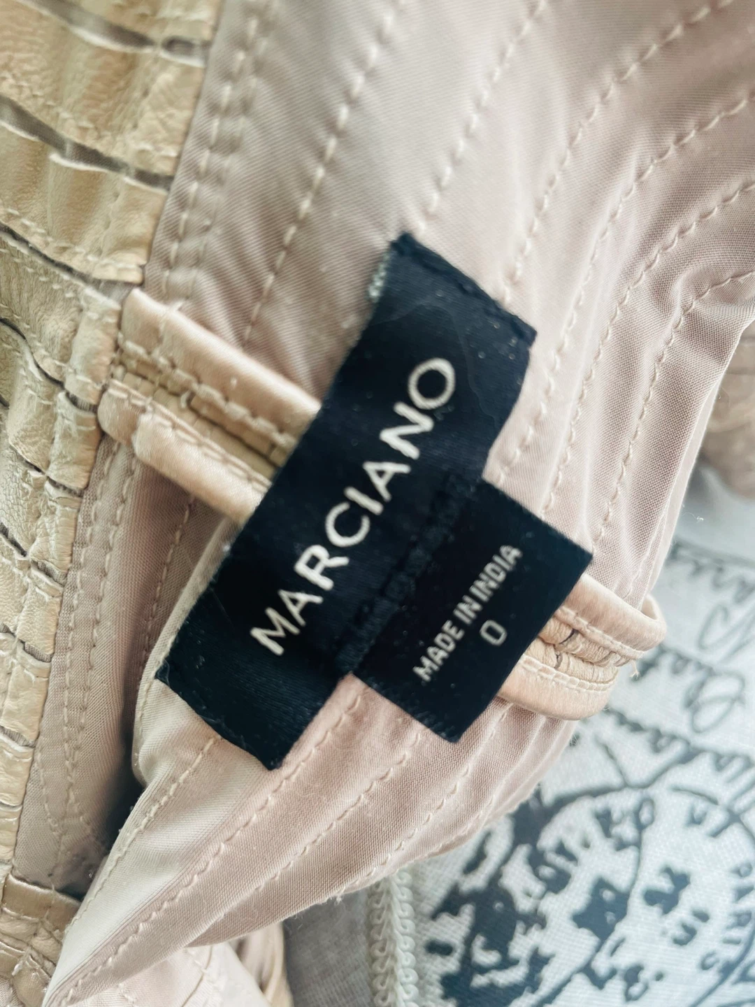 MARCIANO Beige Leather Jacket XS - photo 4