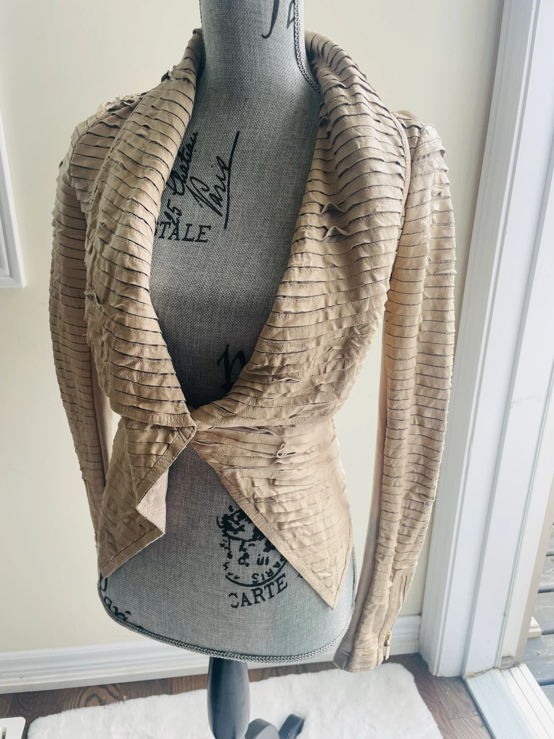 MARCIANO Beige Leather Jacket XS - photo 2
