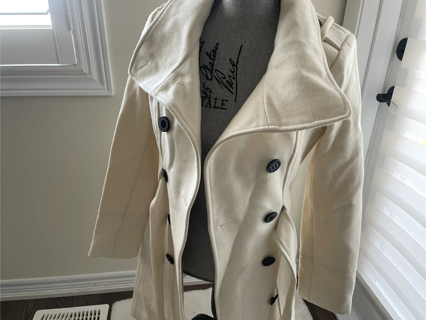 Guess Cream Double-Breasted Trench Coat XS - photo 2