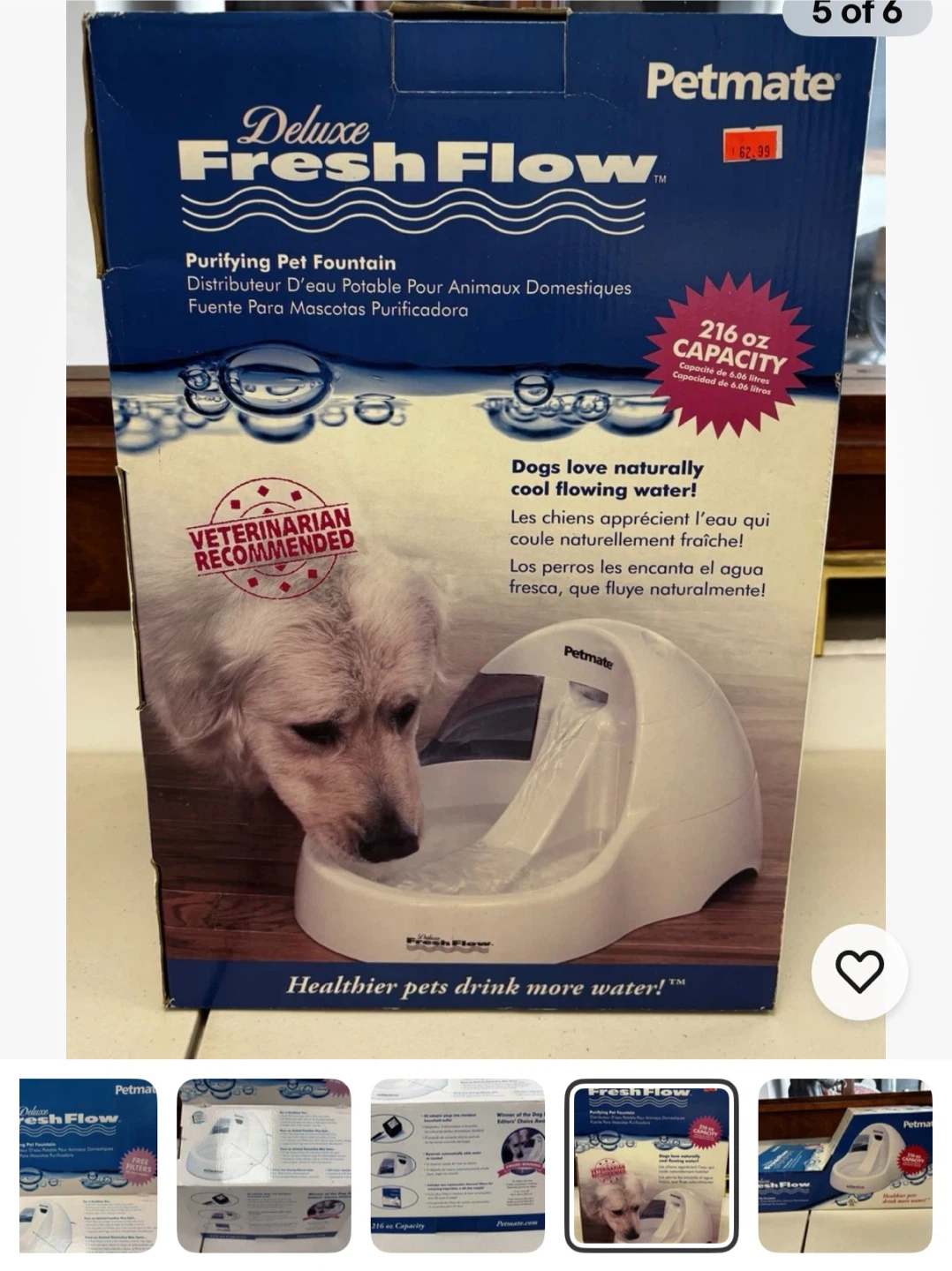 Petmate Deluxe Fresh Flow Purifying Pet Fountain