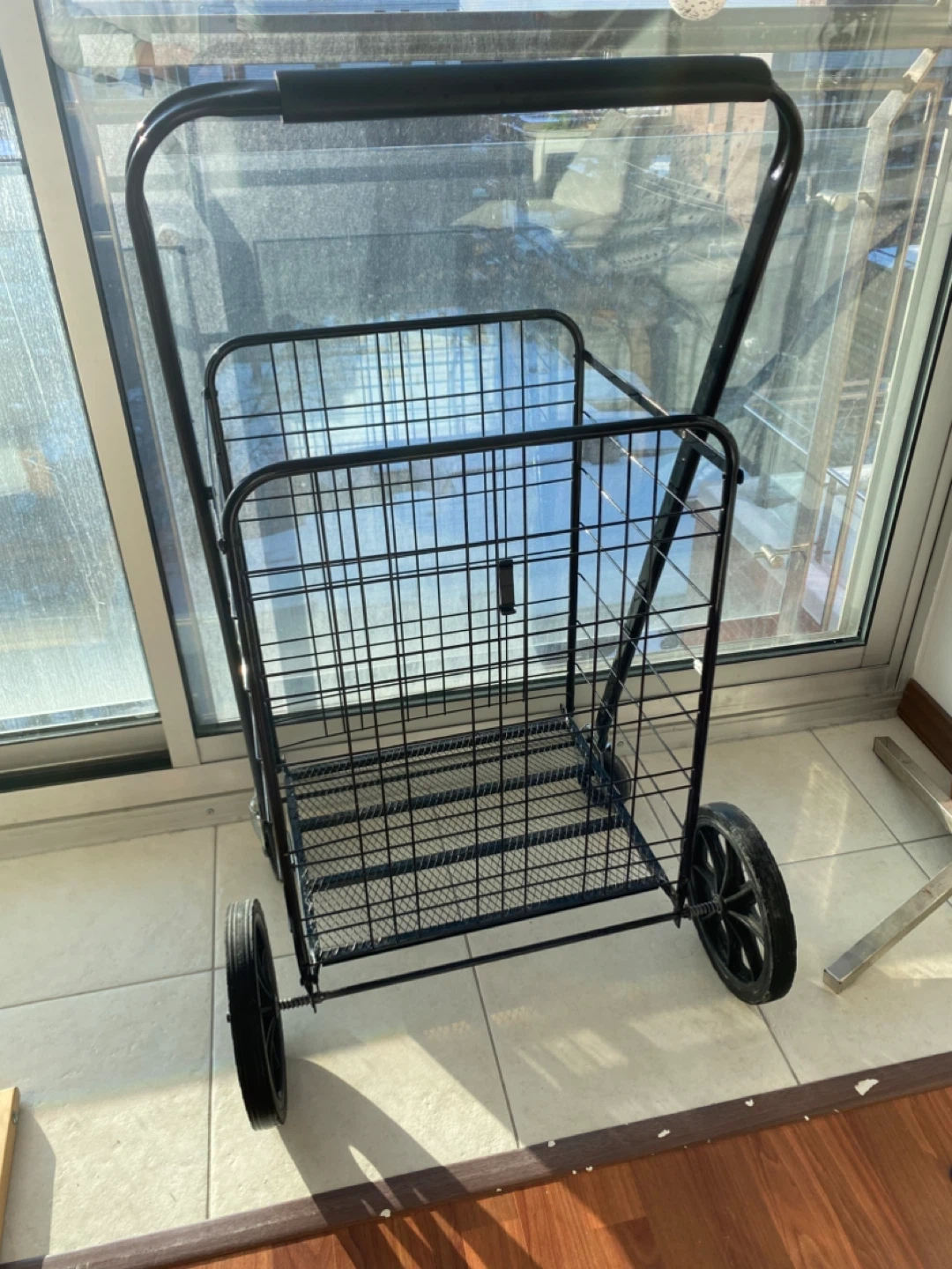 Black Folding Shopping Cart - photo 3