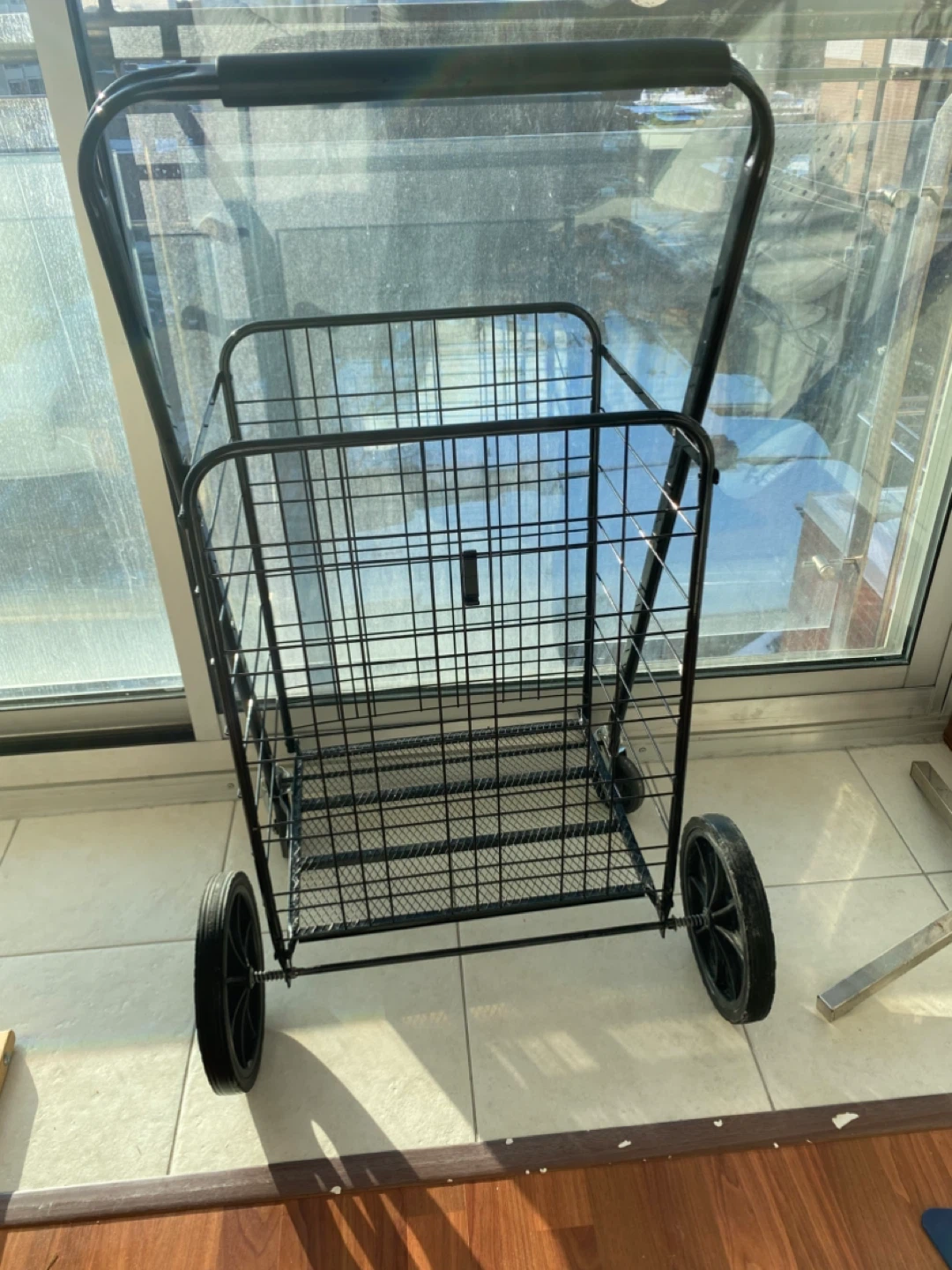 Black Folding Shopping Cart - photo 2