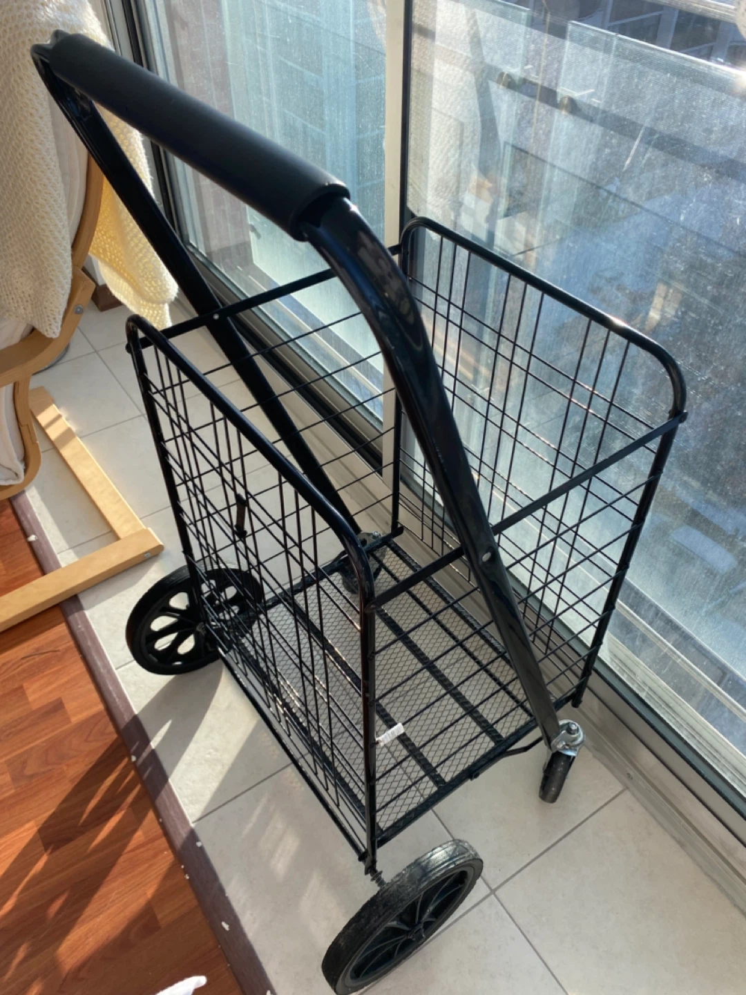 Black Folding Shopping Cart