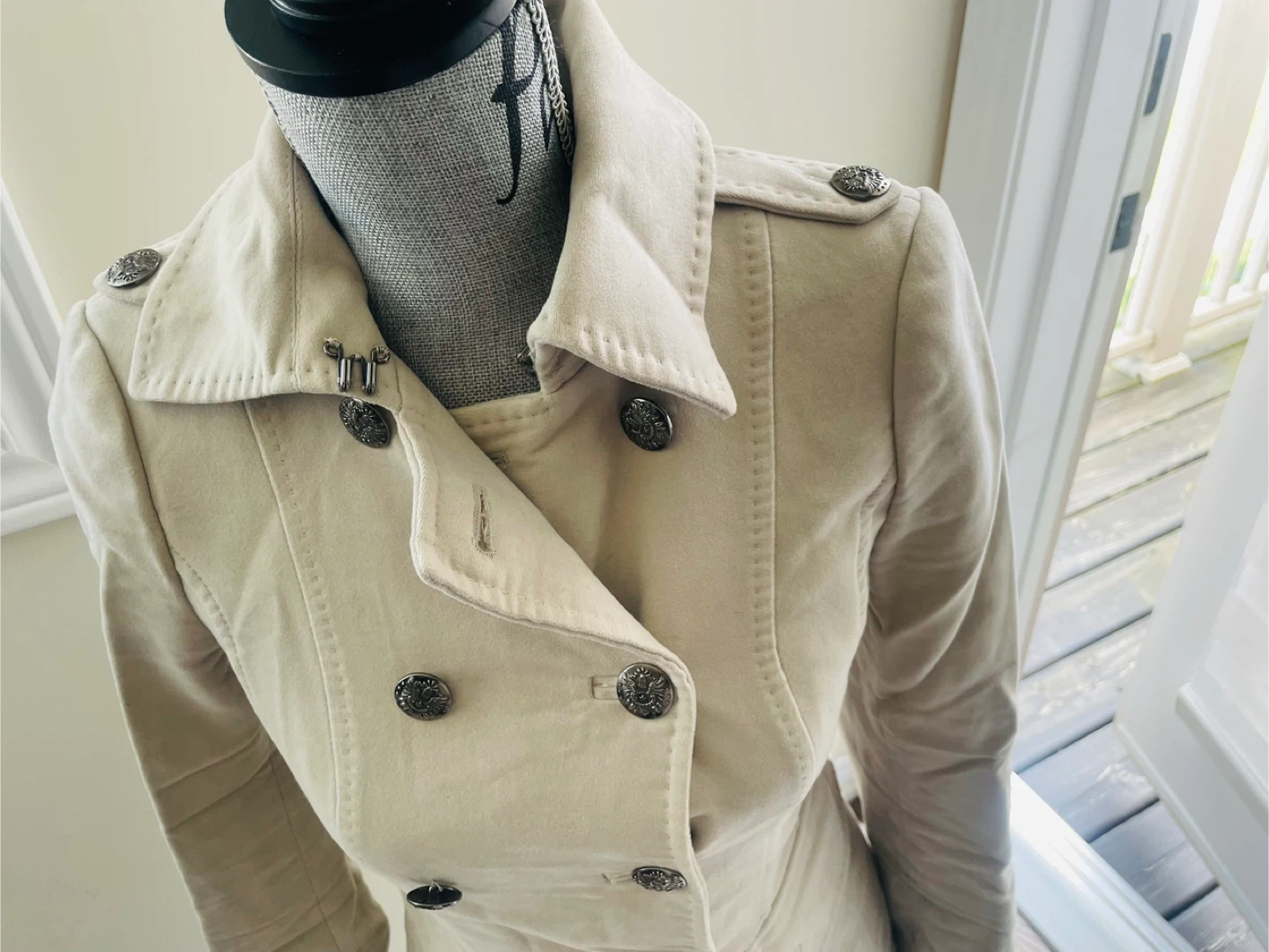 Zara Woman Beige Double-Breasted Trench Coat - photo 2