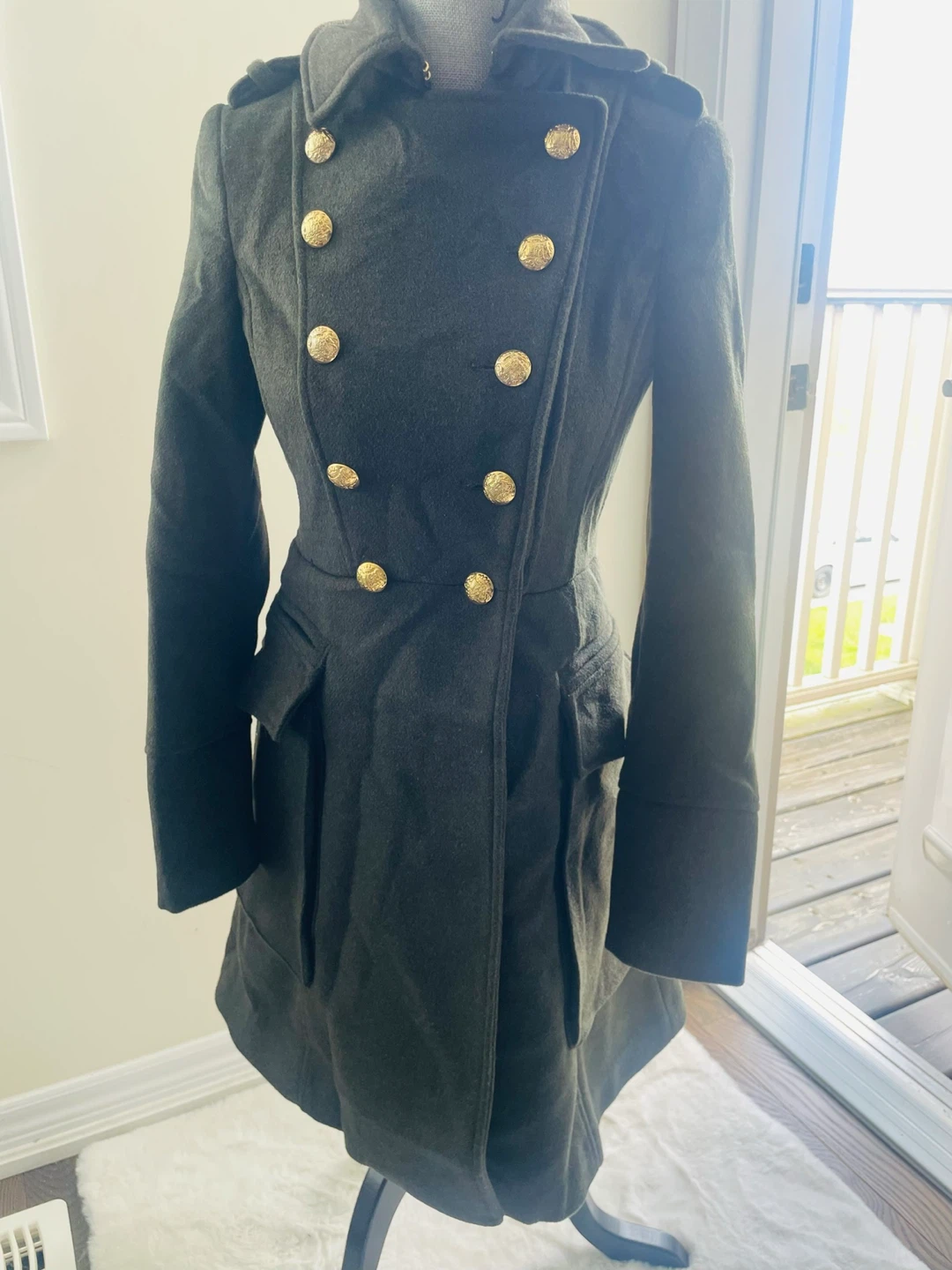 Zara Basic Double-Breasted Military Style Coat - XS