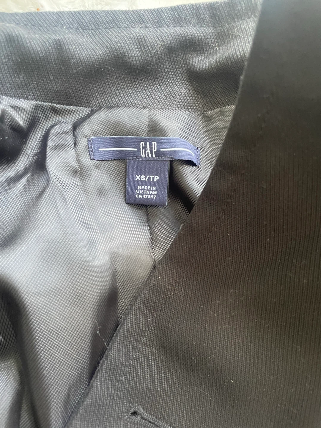 GAP Black Double-Breasted Short Sleeve Jacket XS - photo 2