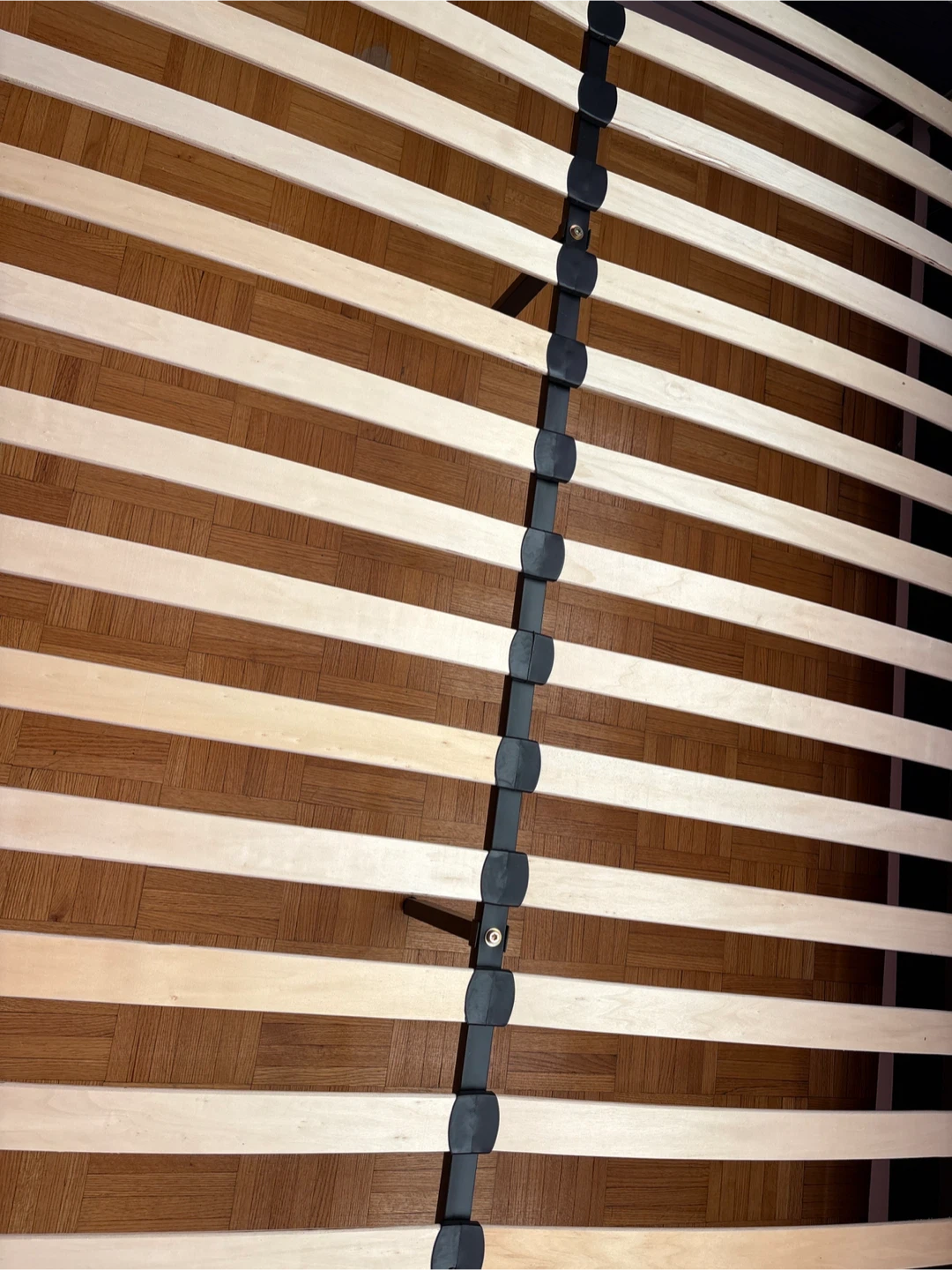 Grey Upholstered Bed Frame with Wooden Slats - photo 3